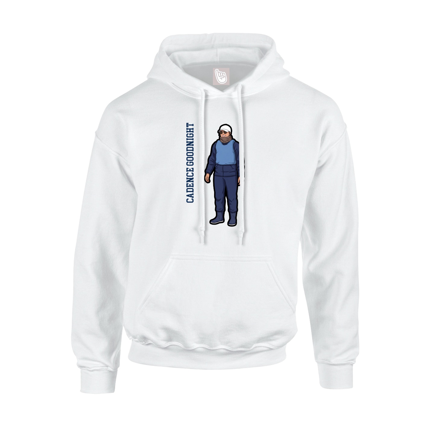 Youth Hoodie — Name Vertical in White