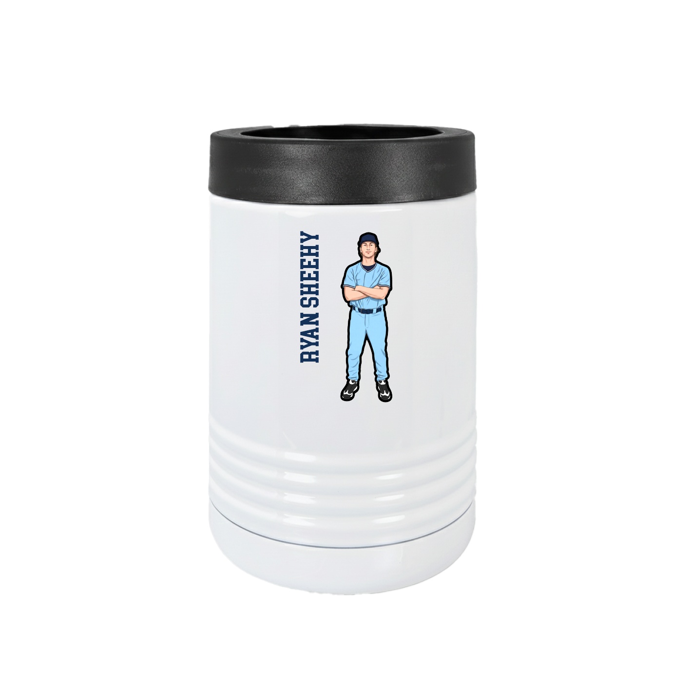 Beverage Holder — Name Vertical in White