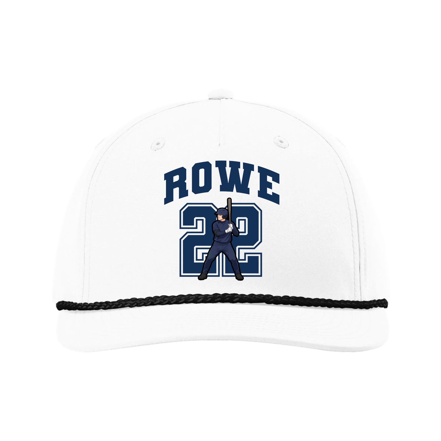 Five-Panel Classic Rope Cap — Number in White