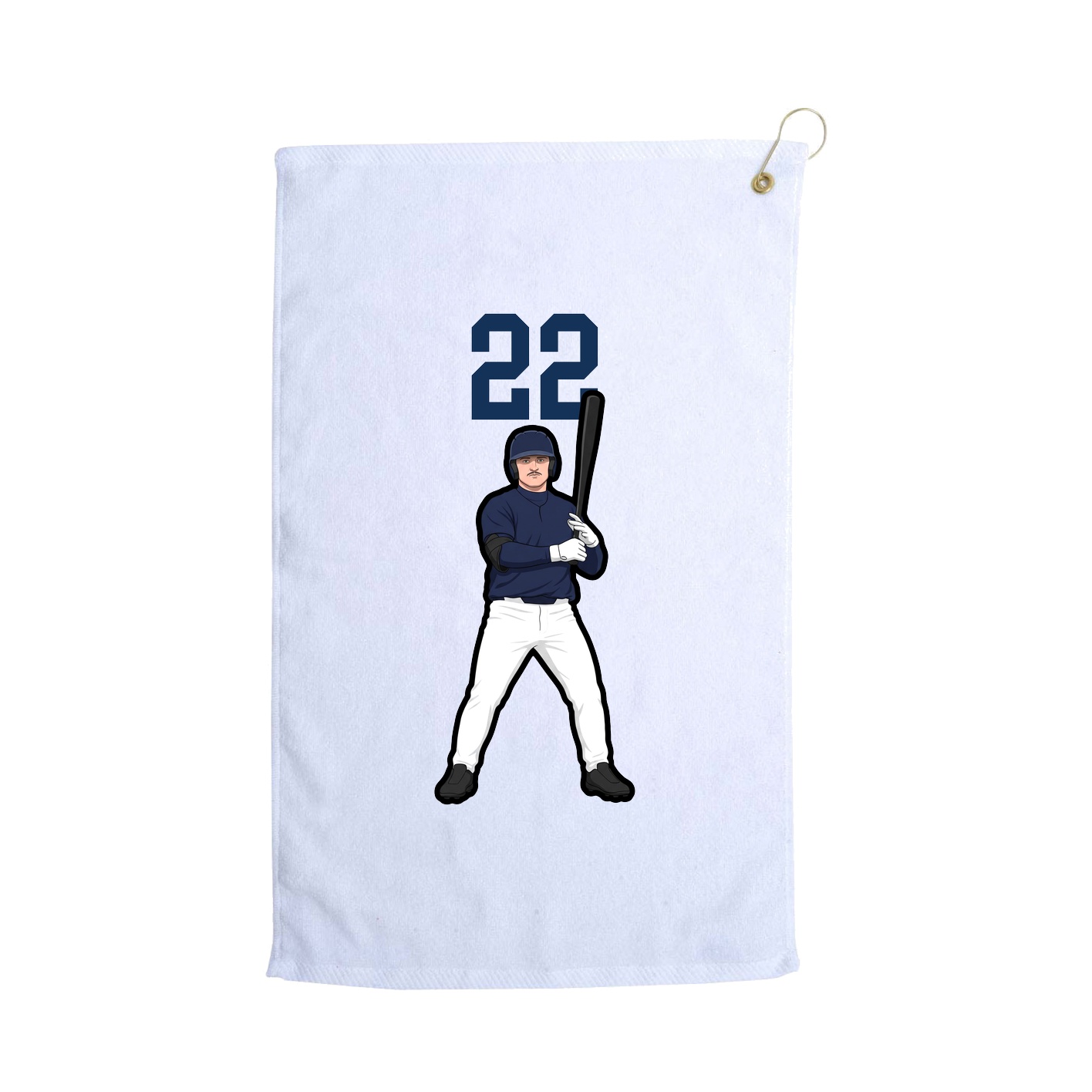 Golf Towel — Number Top in White
