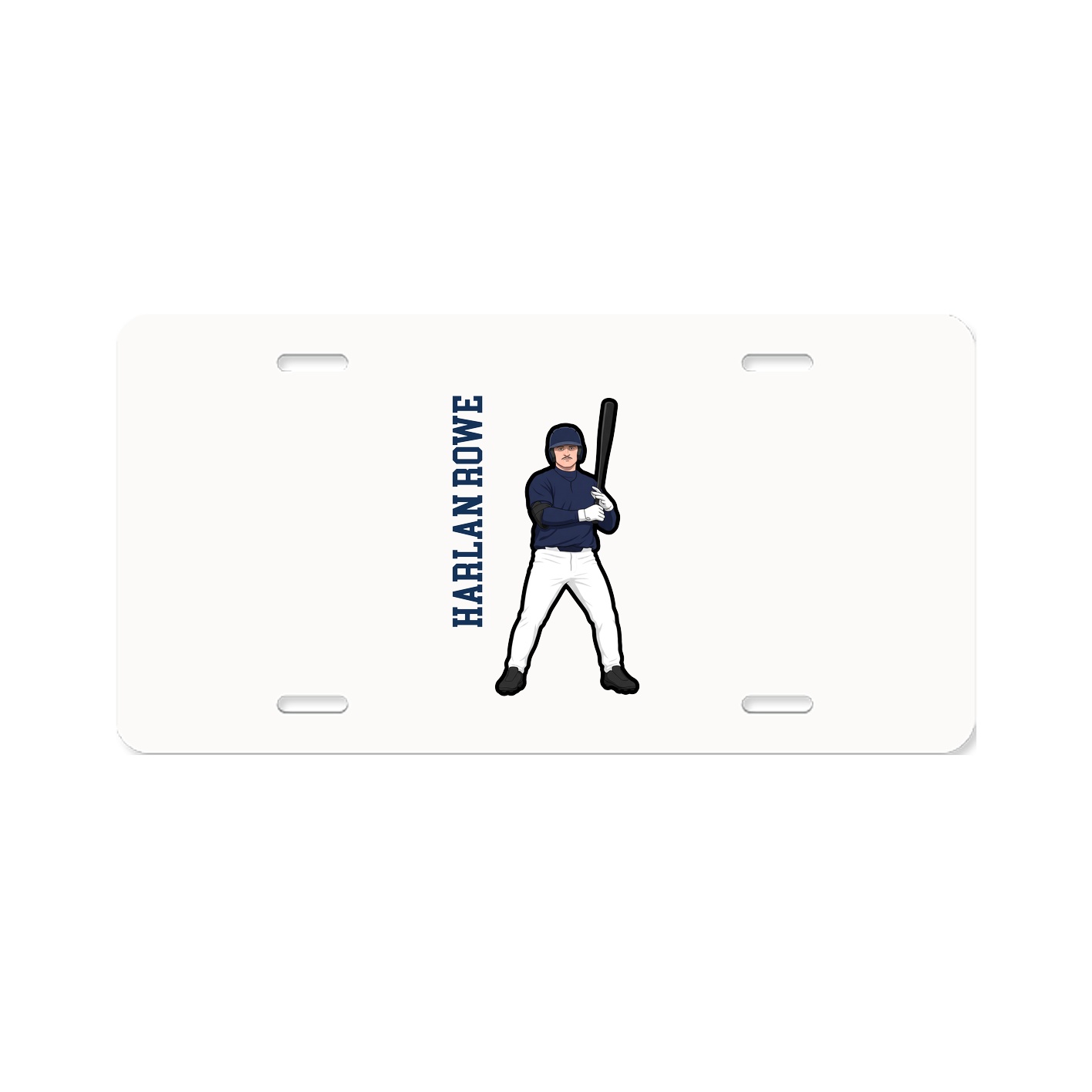 License Plate — Name Vertical in Classic