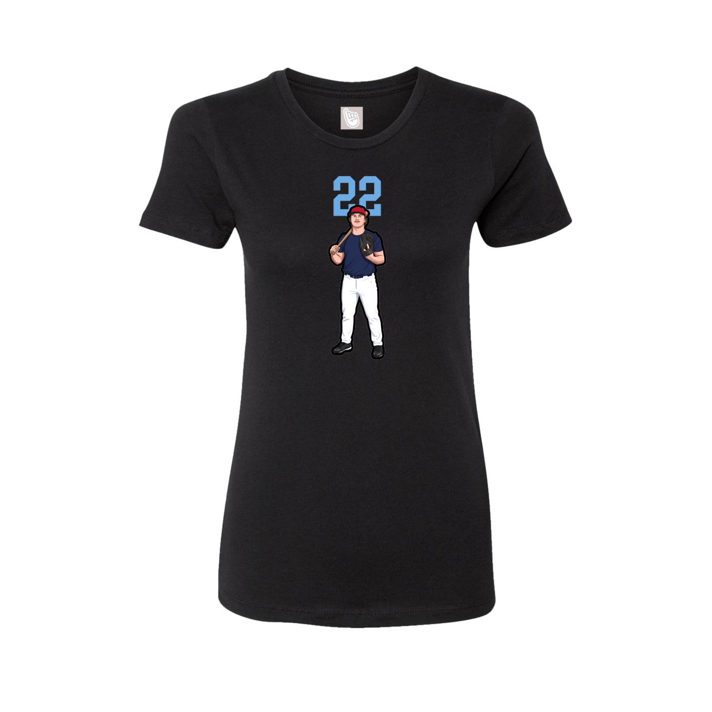 Fitted Women's Tee — Number Top in Black