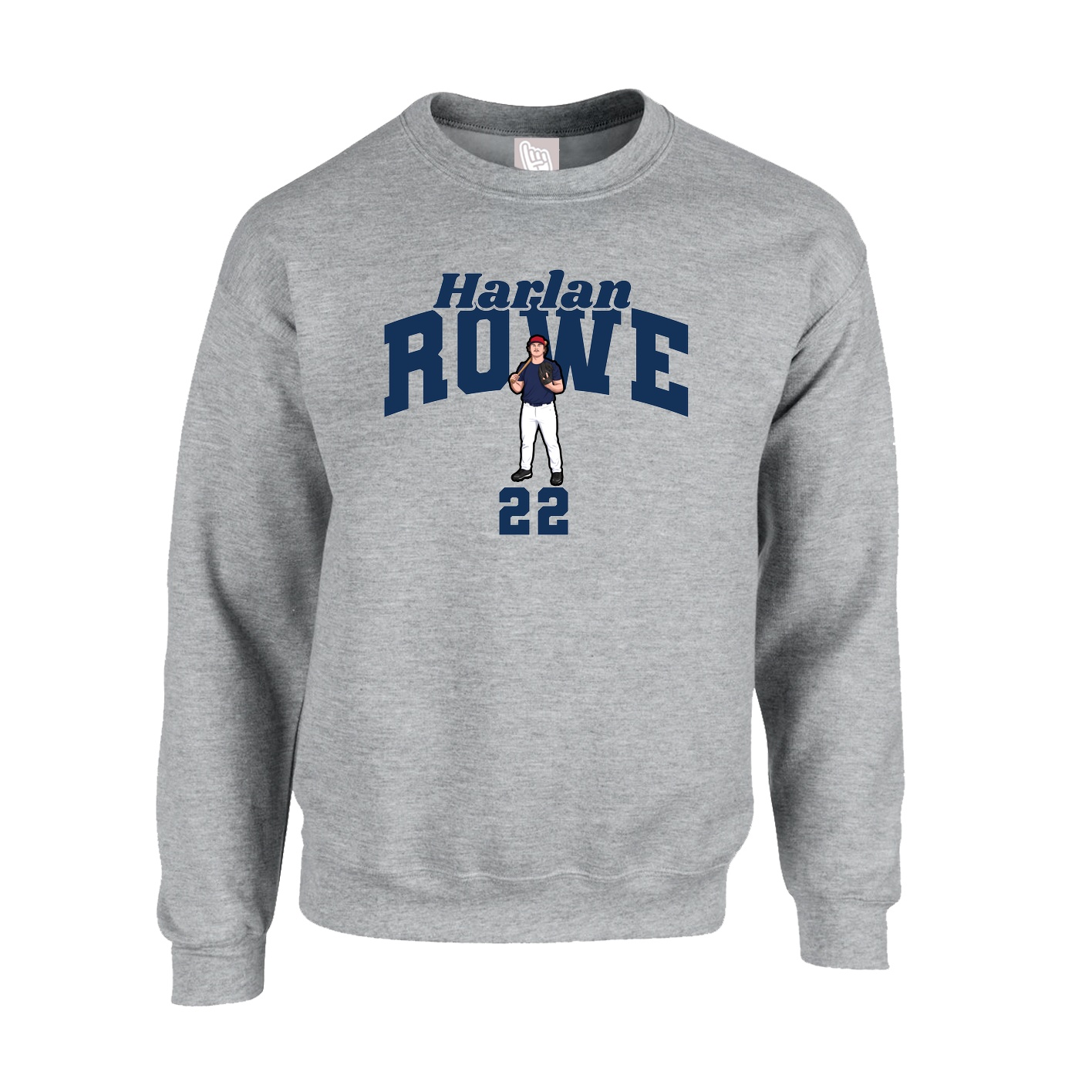 Fleece Crew — Signature Arch in Grey