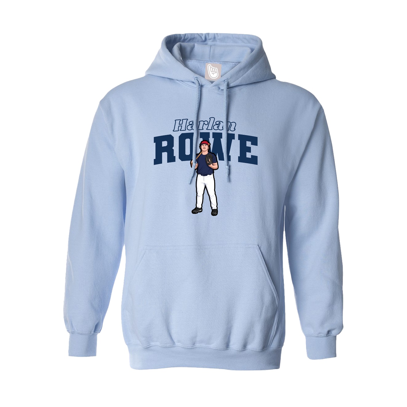 Hoodie — Name Arch in Light Blue