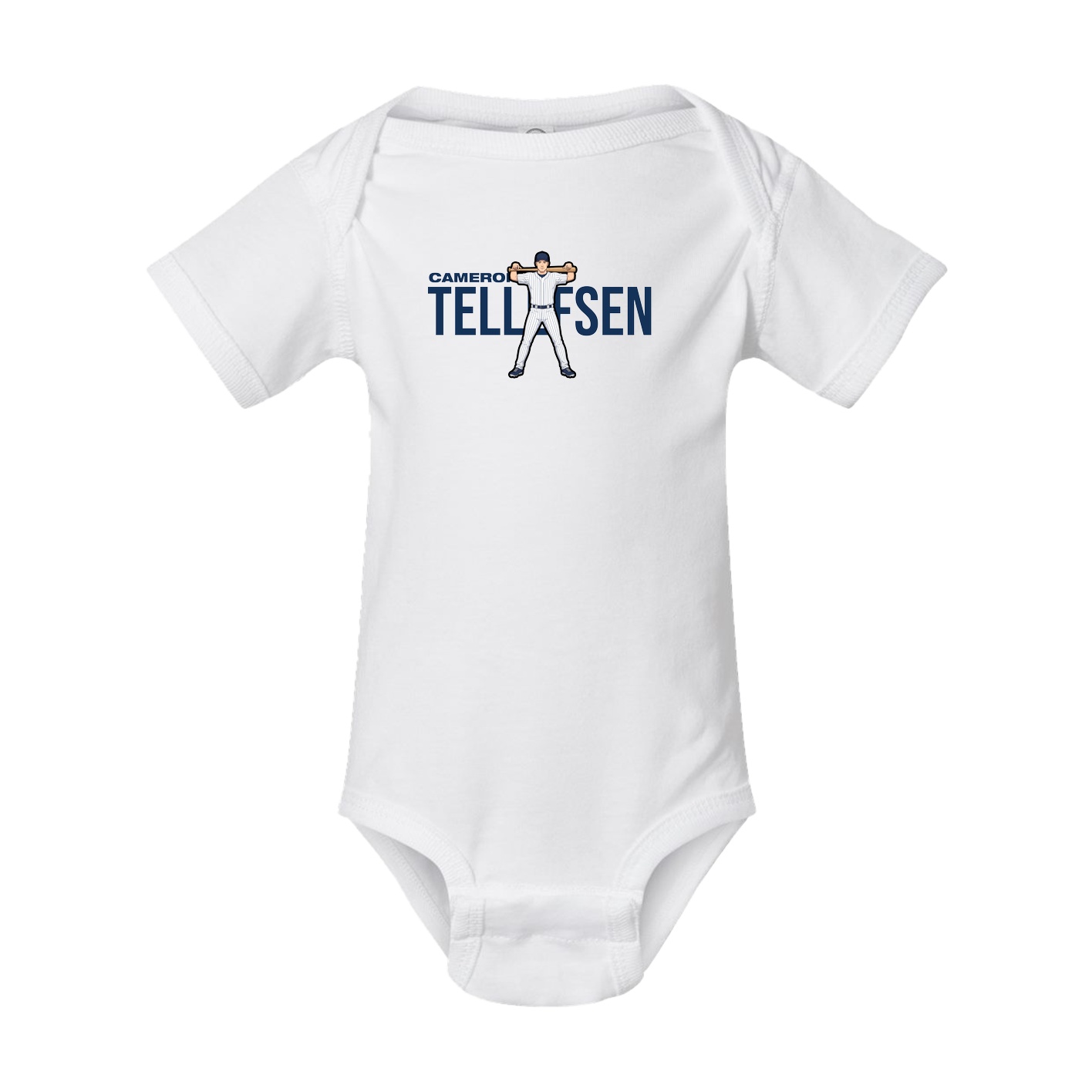 Baby Onesie — Player Name in White