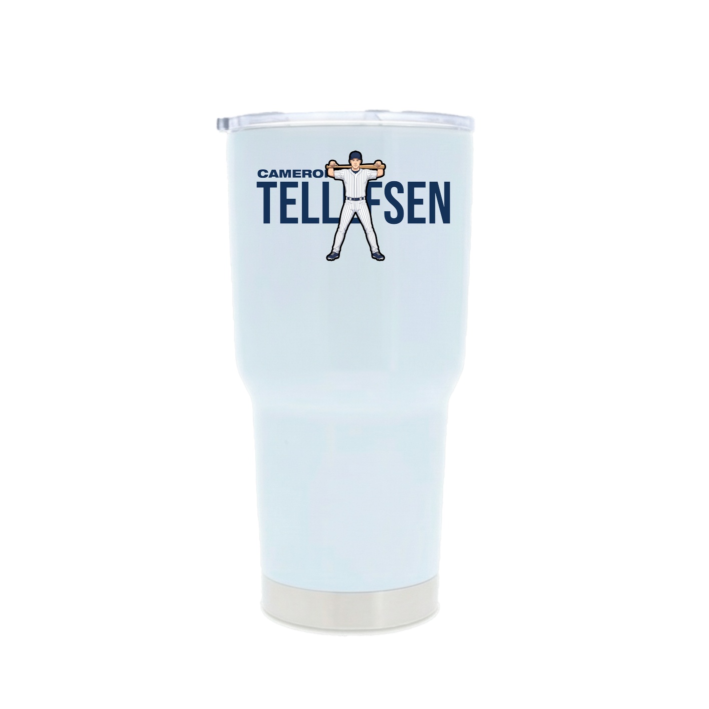 30oz Stainless Steel Tumbler — Player Name in White