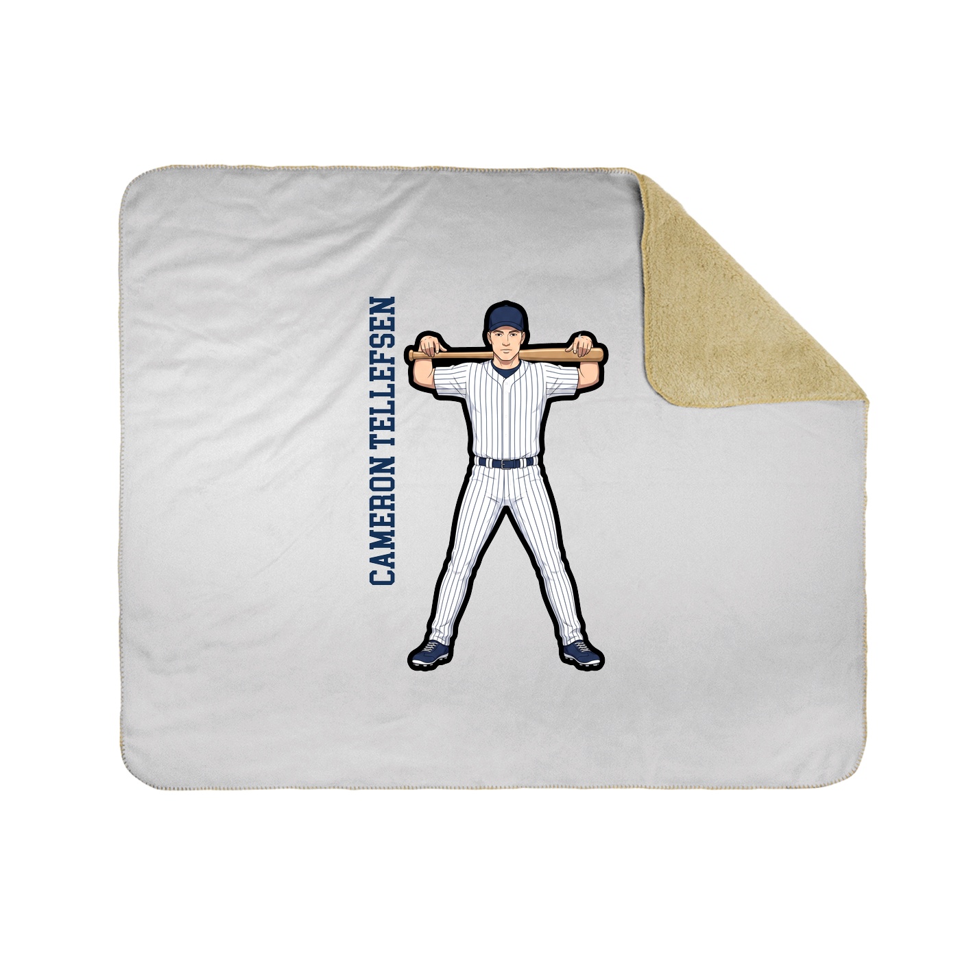 Throw Blanket — Name Vertical in White