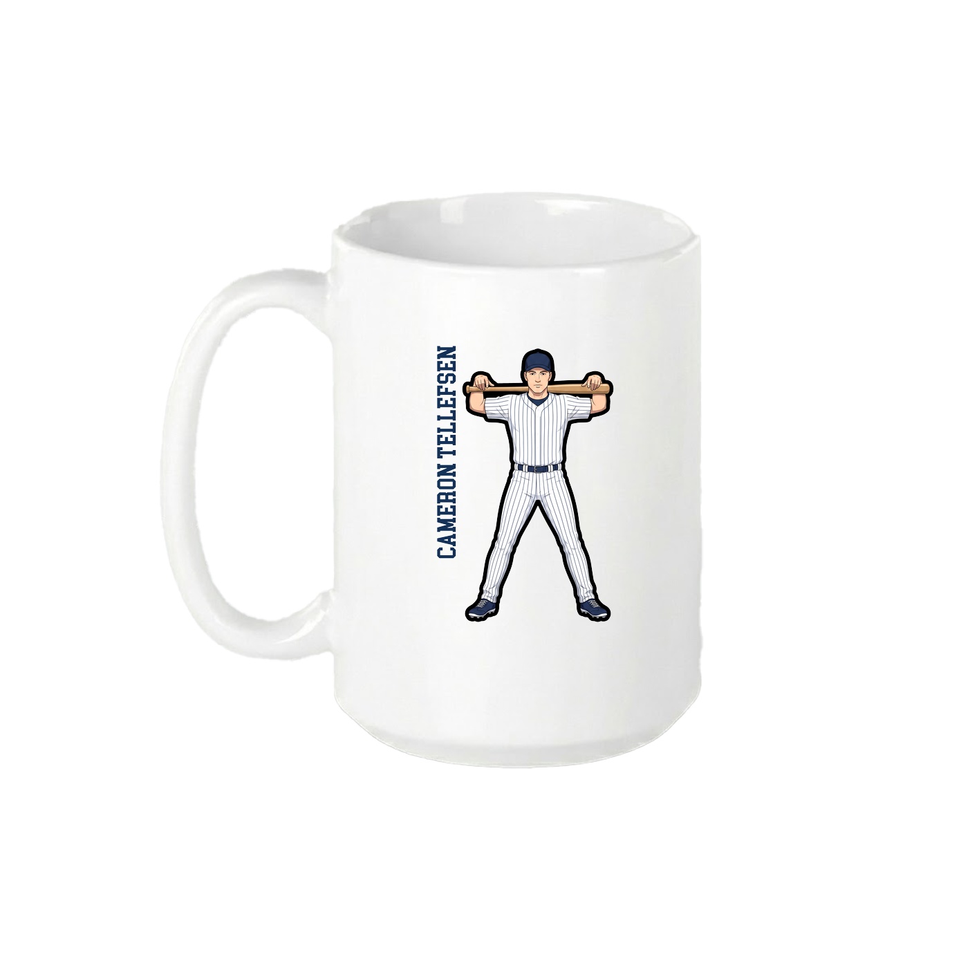 15oz Coffee Mug — Name Vertical in White