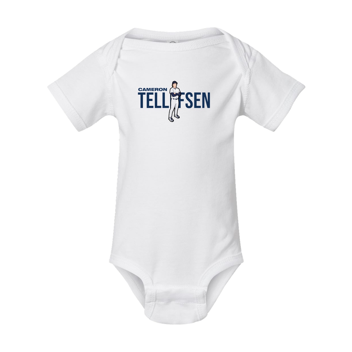 Baby Onesie — Player Name in White