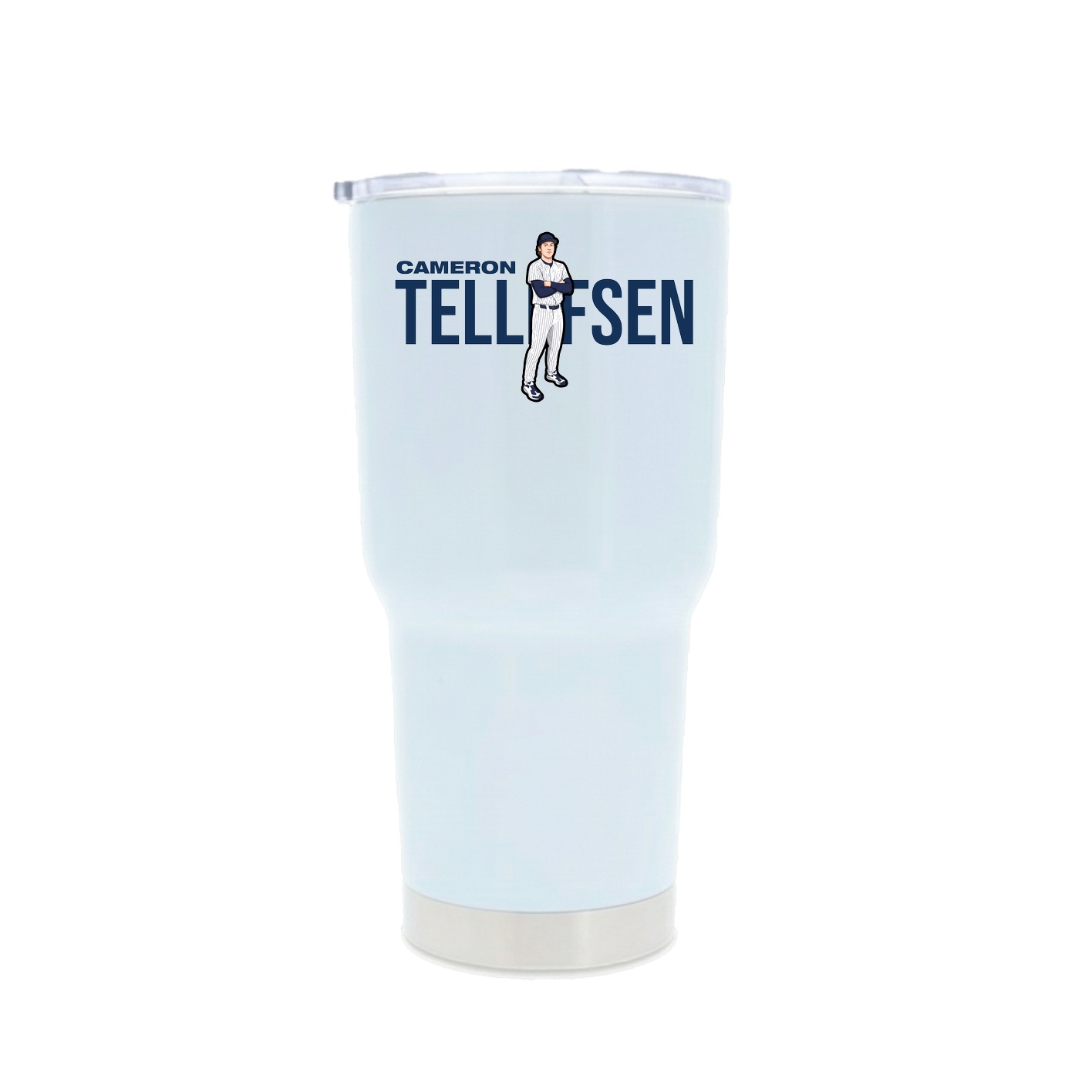 30oz Stainless Steel Tumbler — Player Name in White