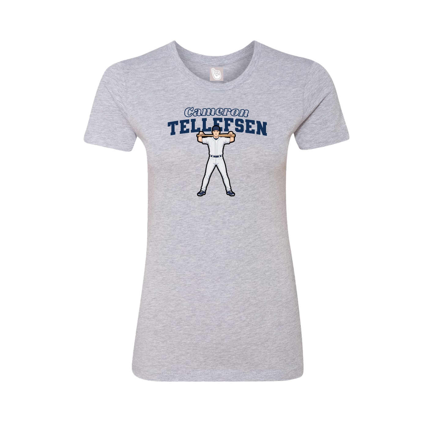 Fitted Women's Tee — Name Arch in Grey