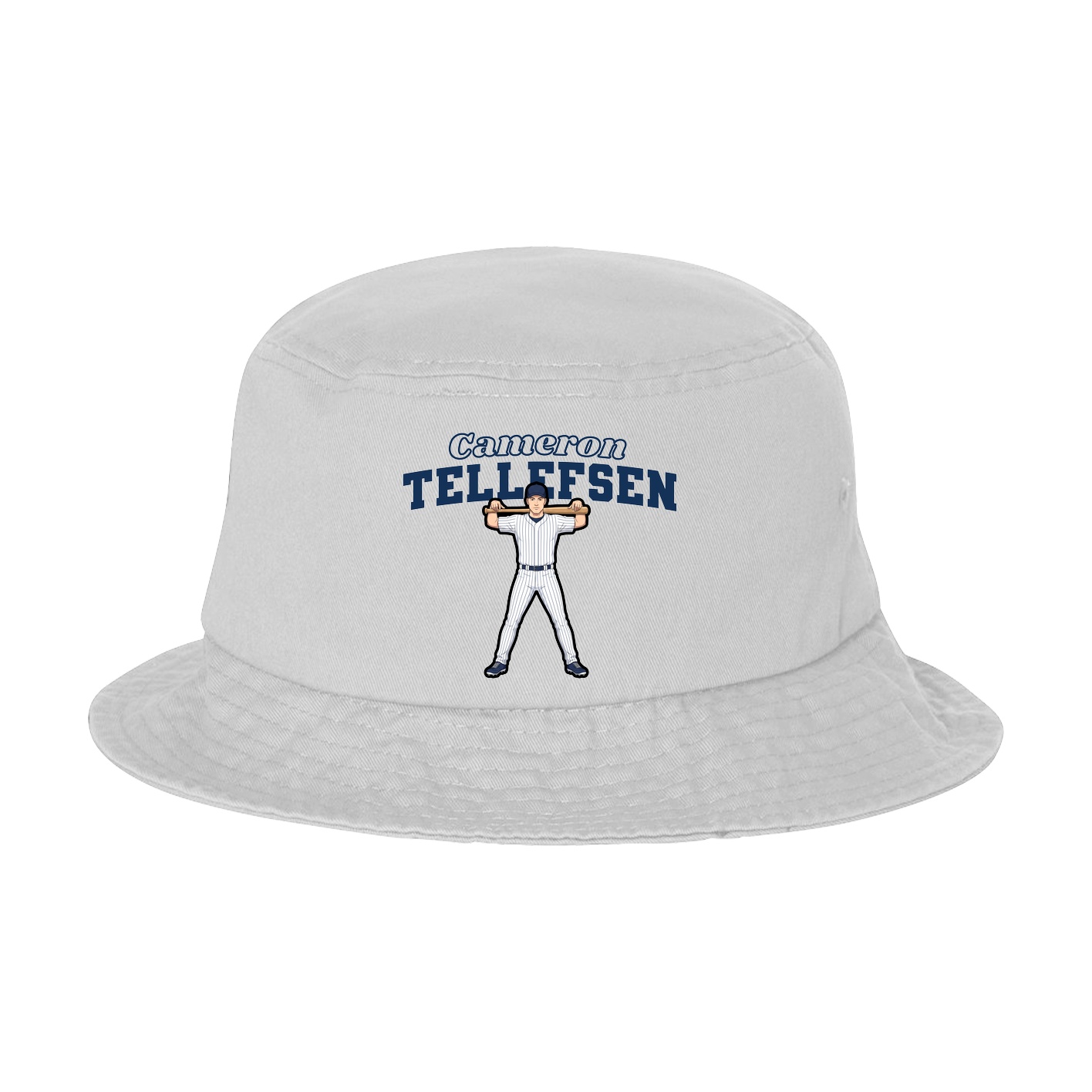 Bucket Cap — Name Arch in White