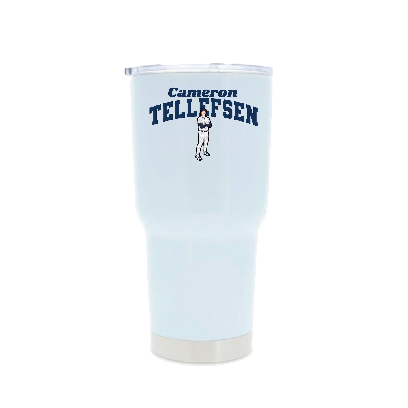 30oz Stainless Steel Tumbler — Signature Arch in White