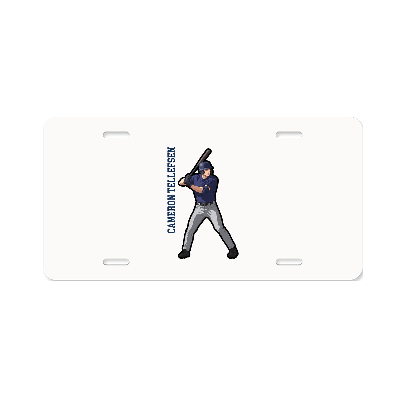 License Plate — Name Vertical in Classic