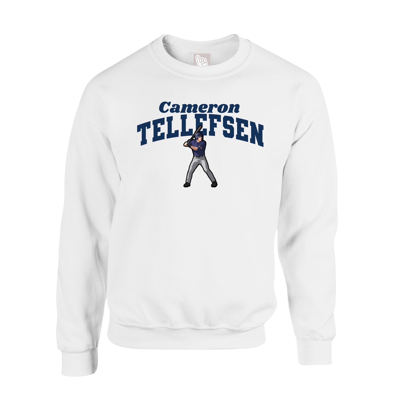 Fleece Crew — Signature Arch in White