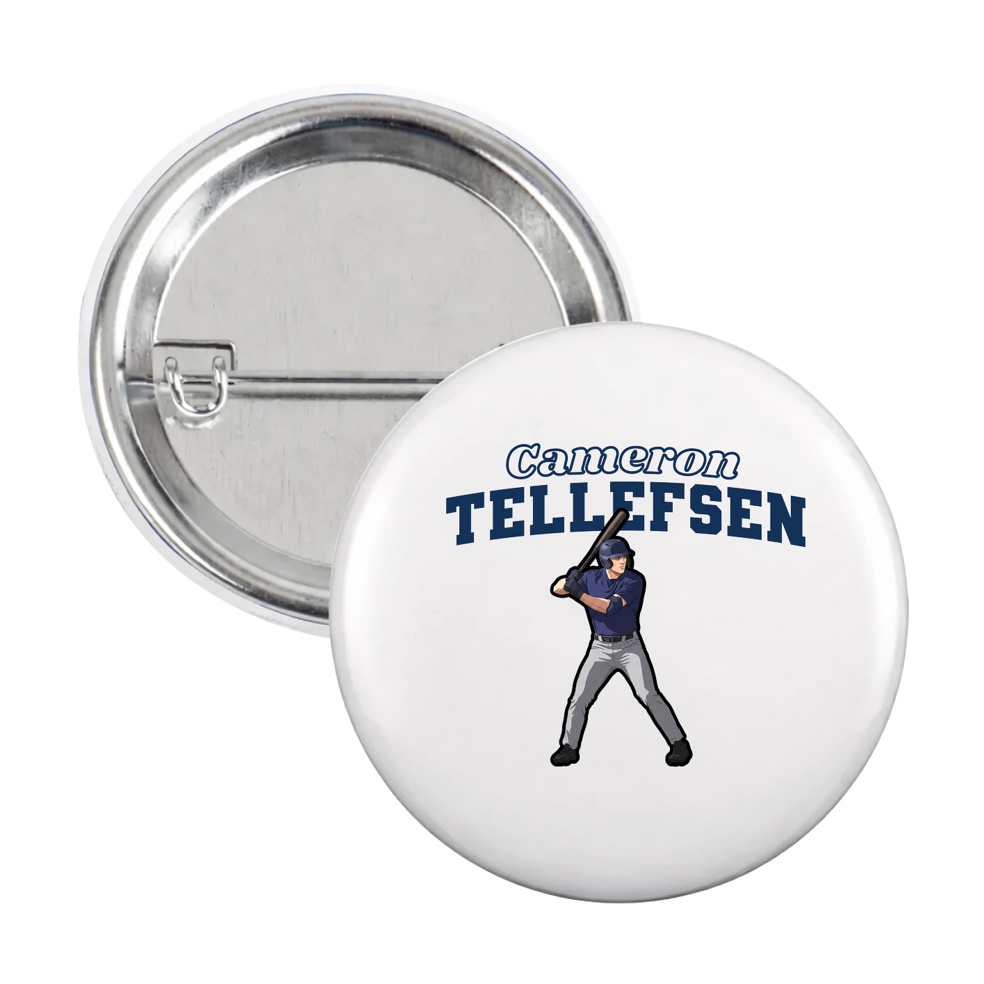 Game Day Button — Name Arch in White