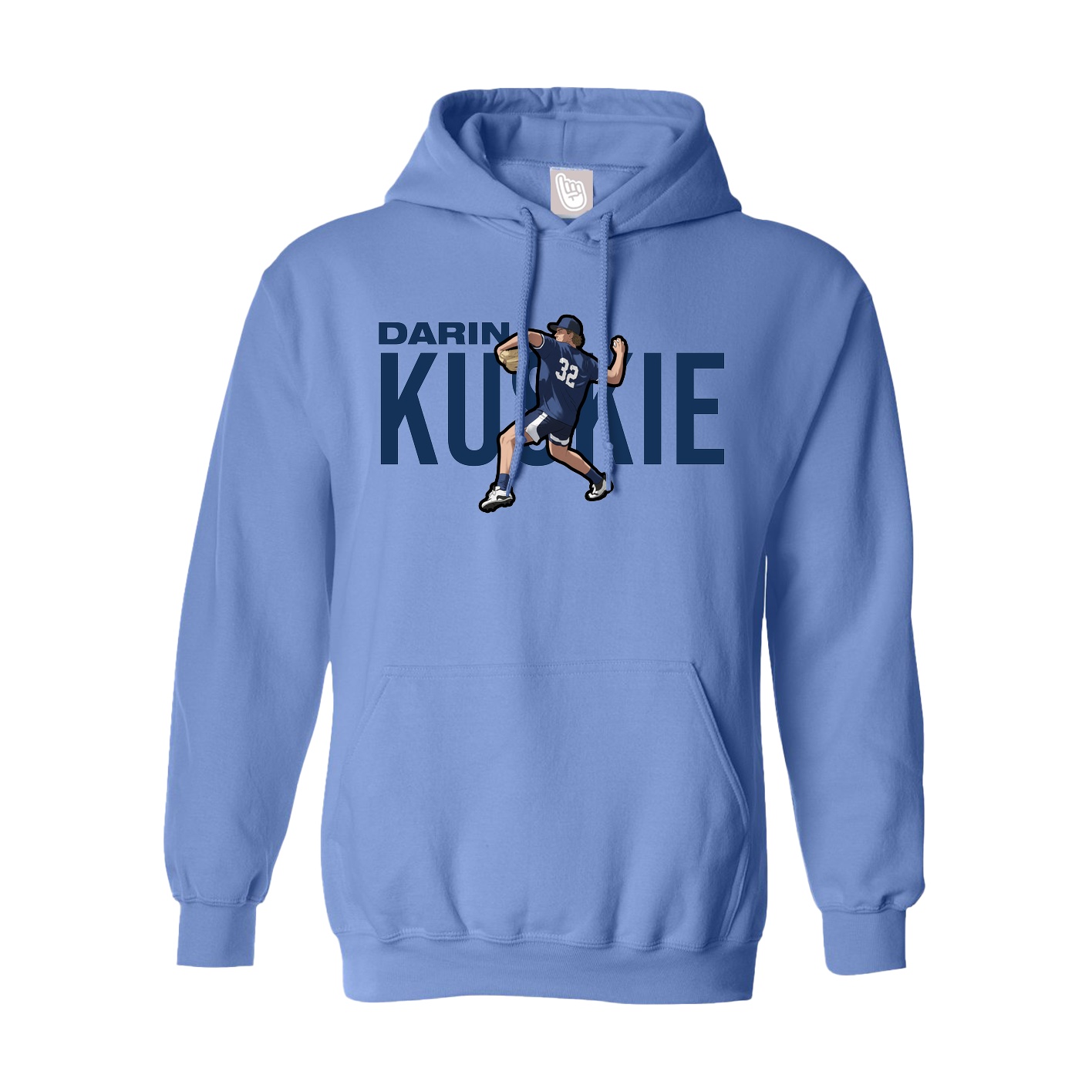 Youth Hoodie — Player Name in Powder Blue