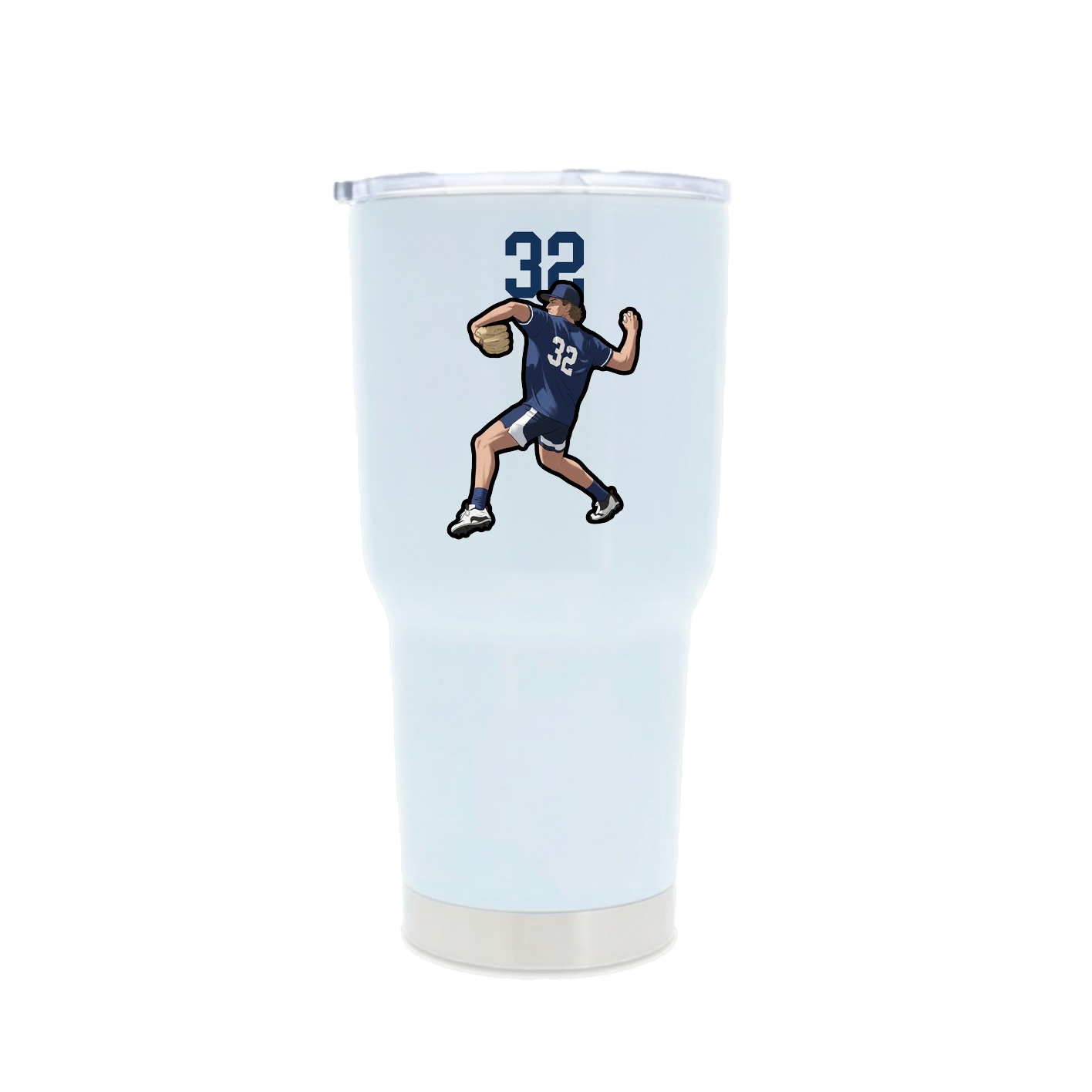 30oz Stainless Steel Tumbler — Number Top in White