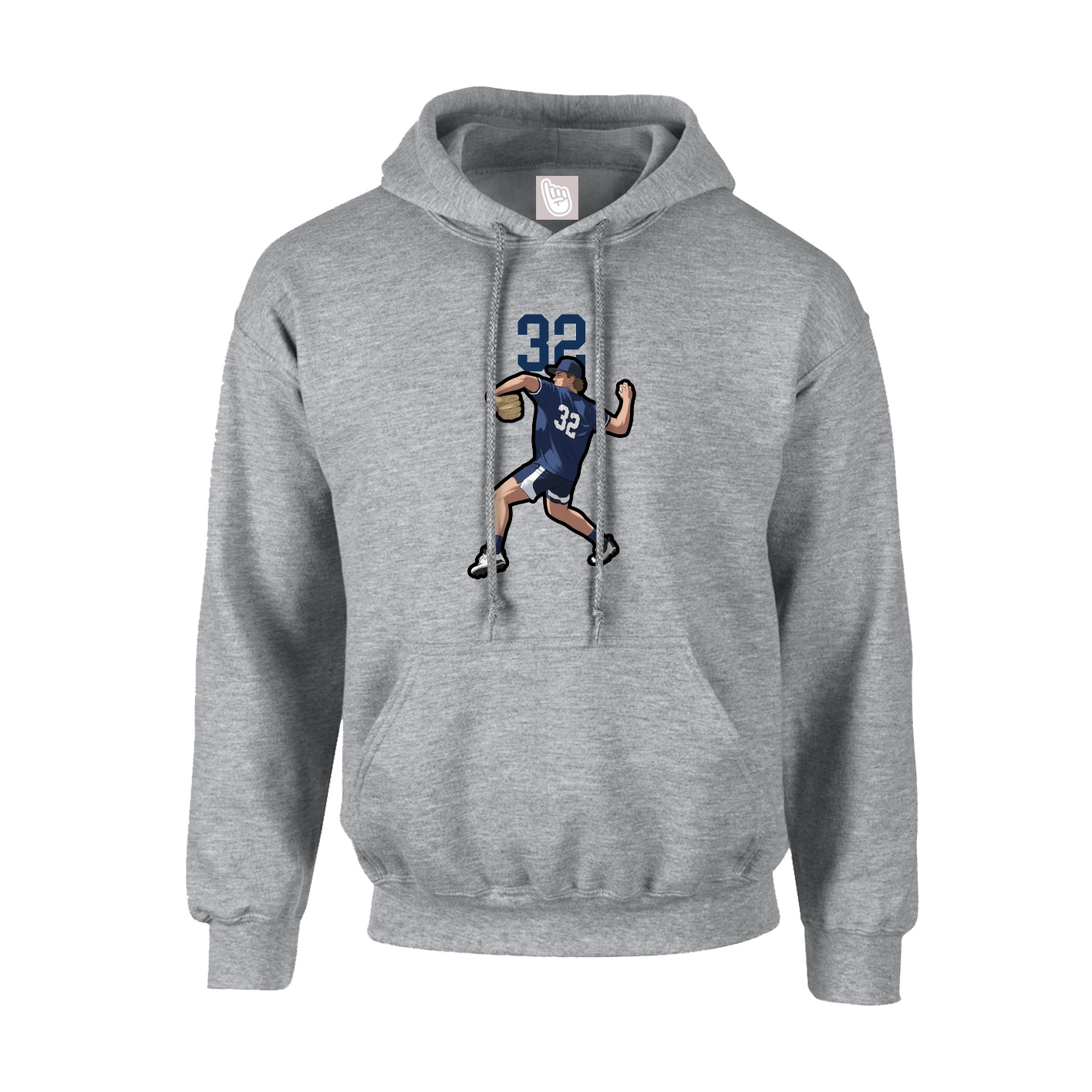 Youth Hoodie — Number Top in Grey