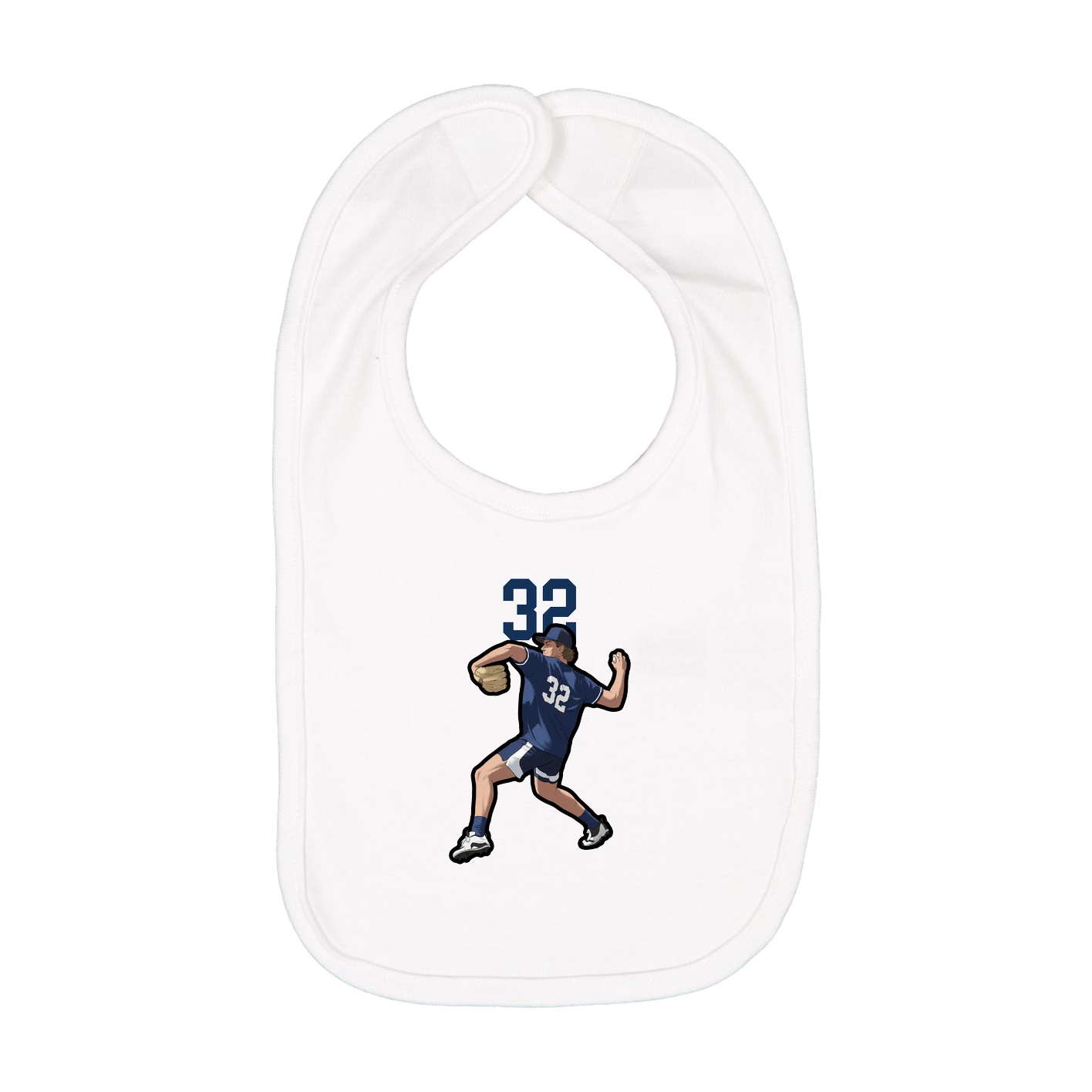 Infant Bib — Number Top in White