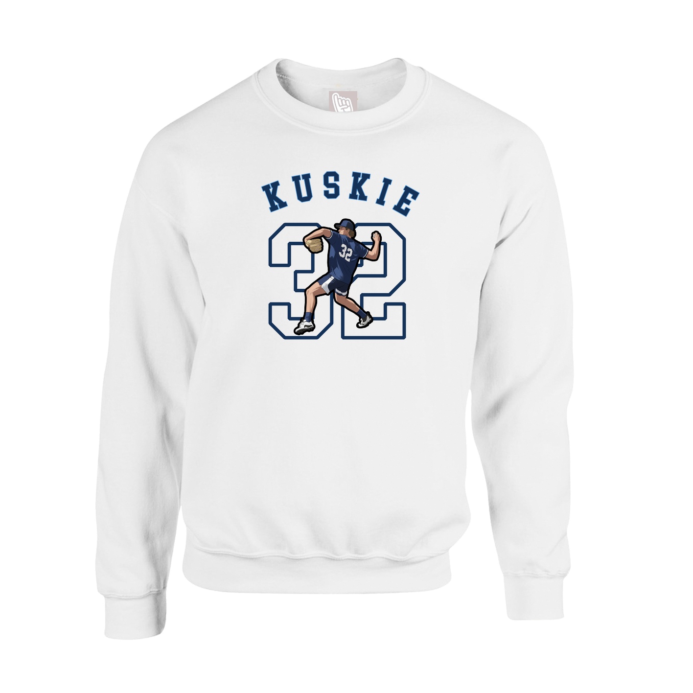 Fleece Crew — Shirsey Arch in White