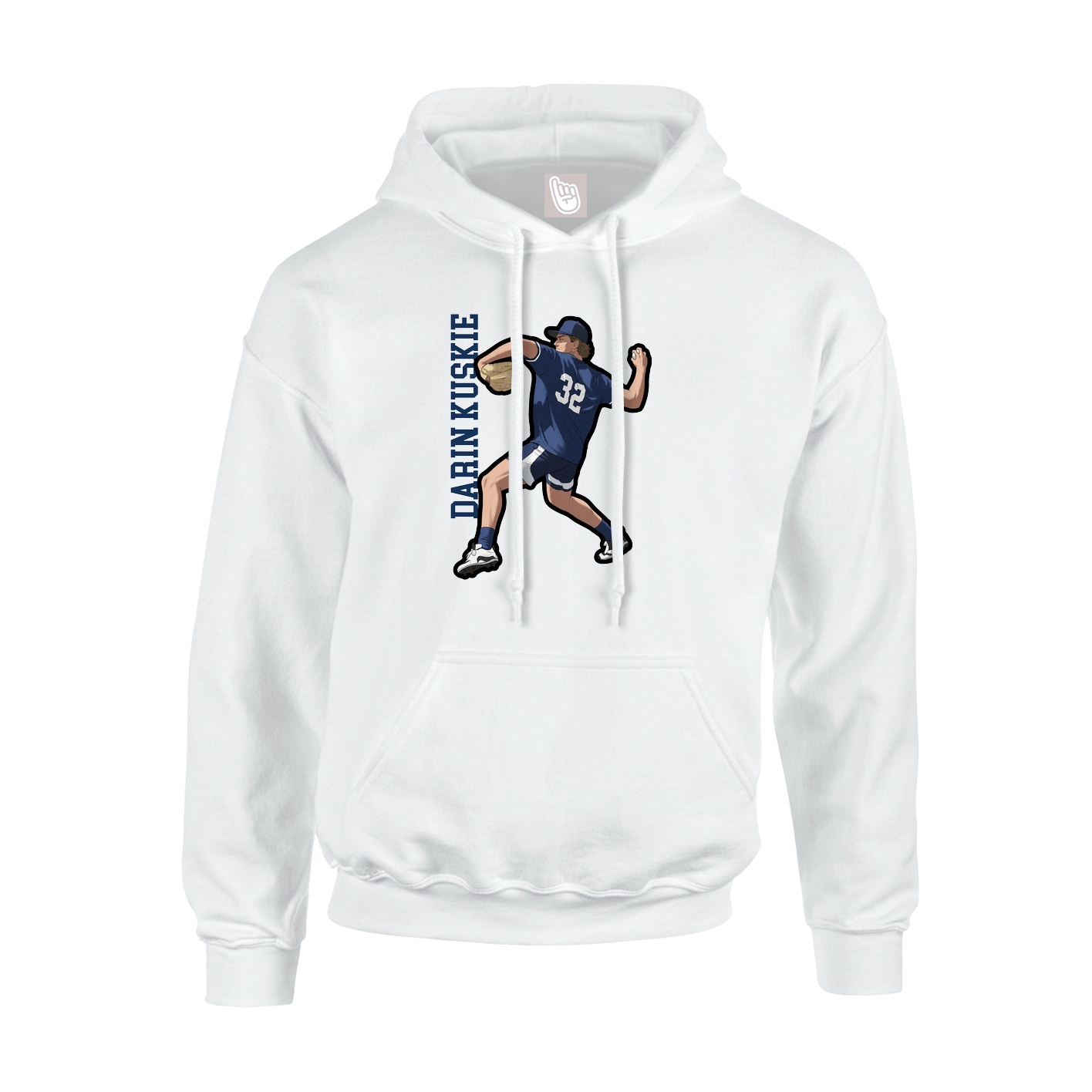 Youth Hoodie — Name Vertical in White