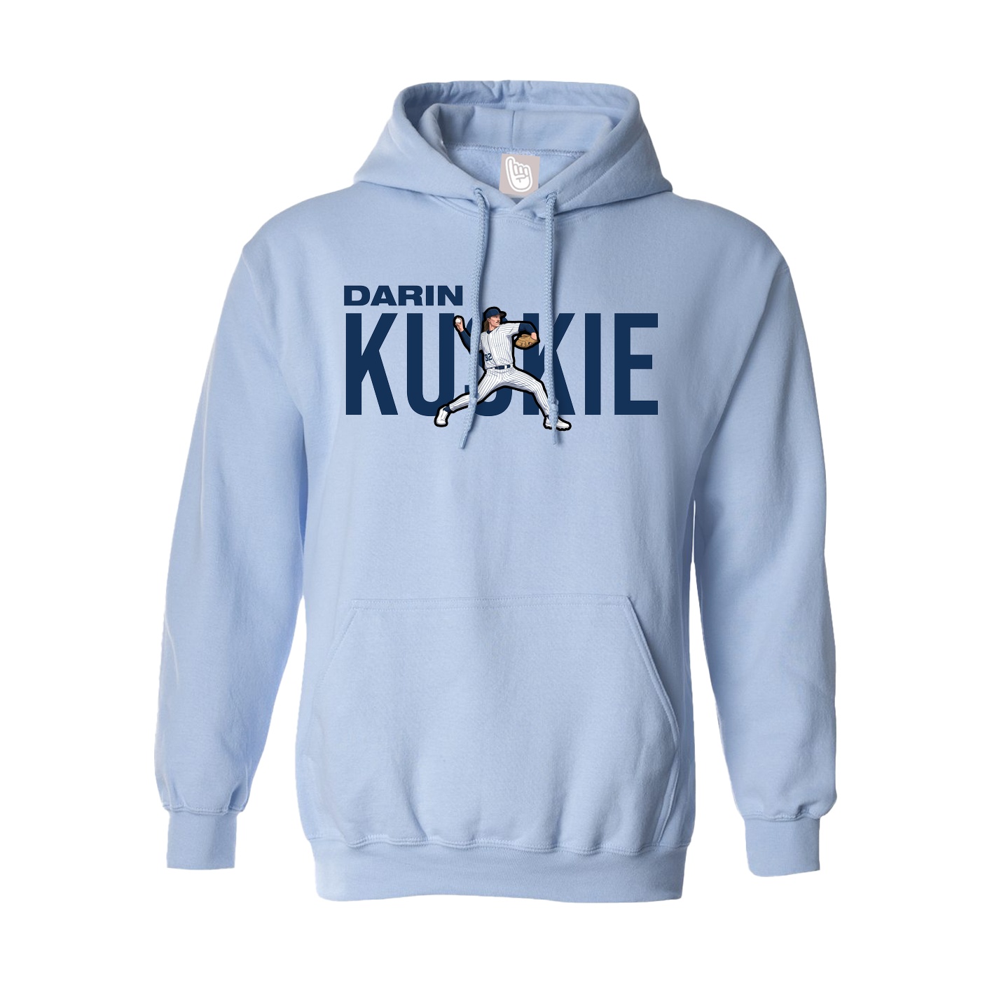 Hoodie — Player Name in Light Blue