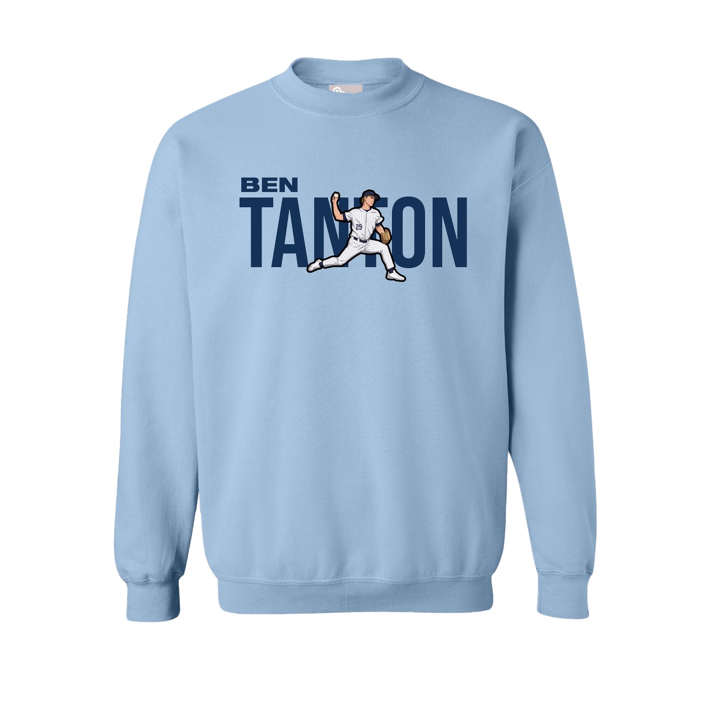 Fleece Crew — Player Name in Light Blue