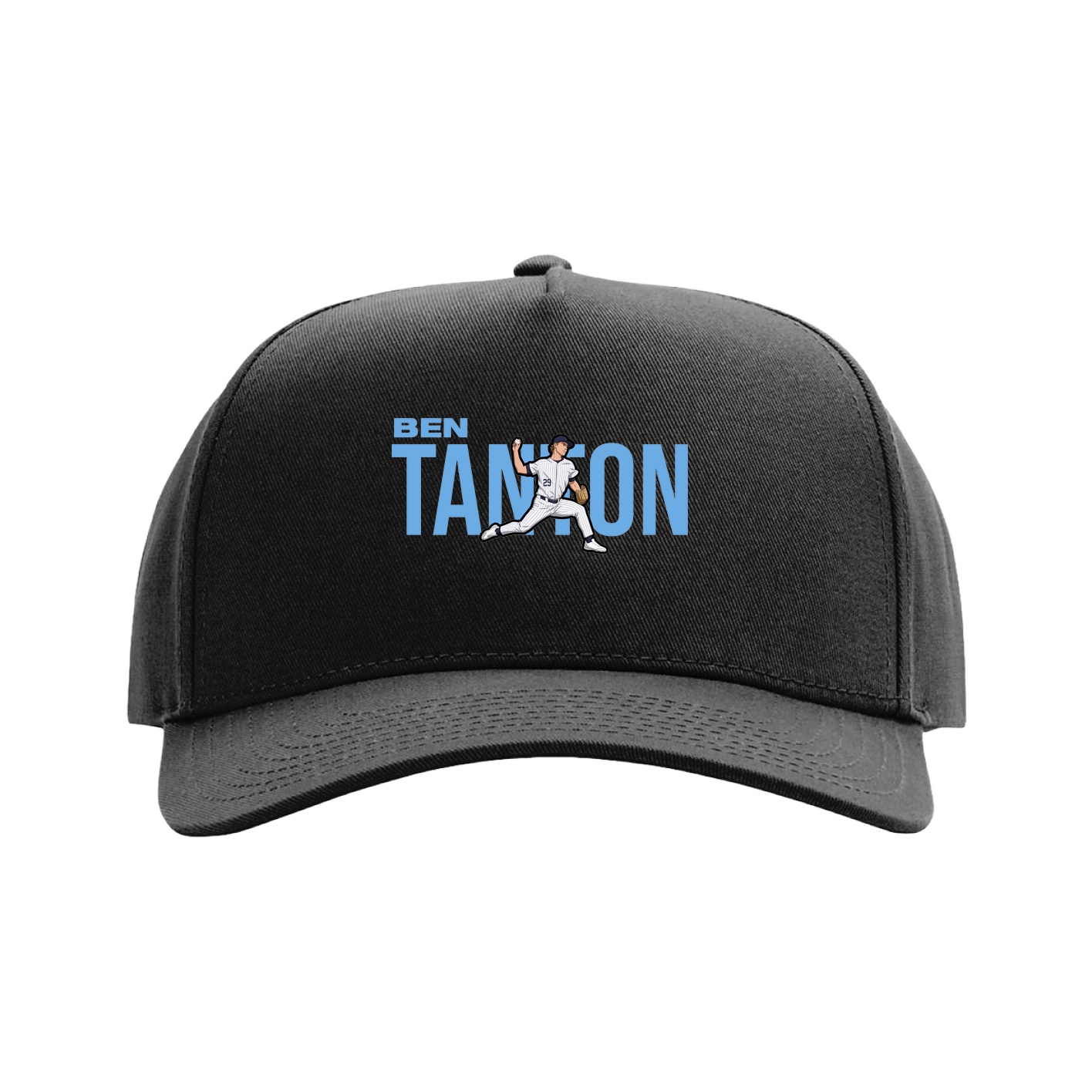 Full Fabric Five-Panel Champ Cap — Player Name in Black