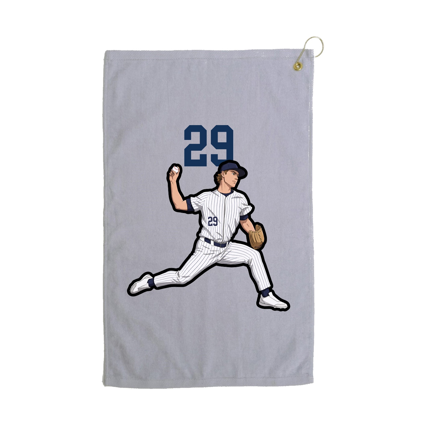 Golf Towel — Number Top in Grey