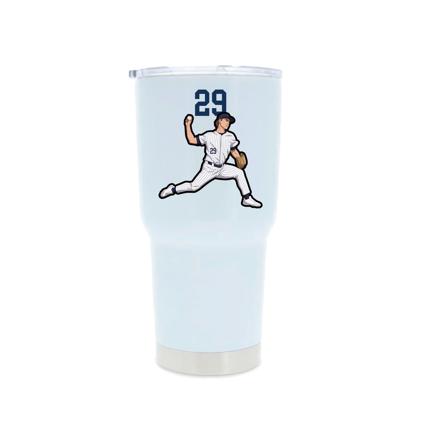30oz Stainless Steel Tumbler — Number Top in White