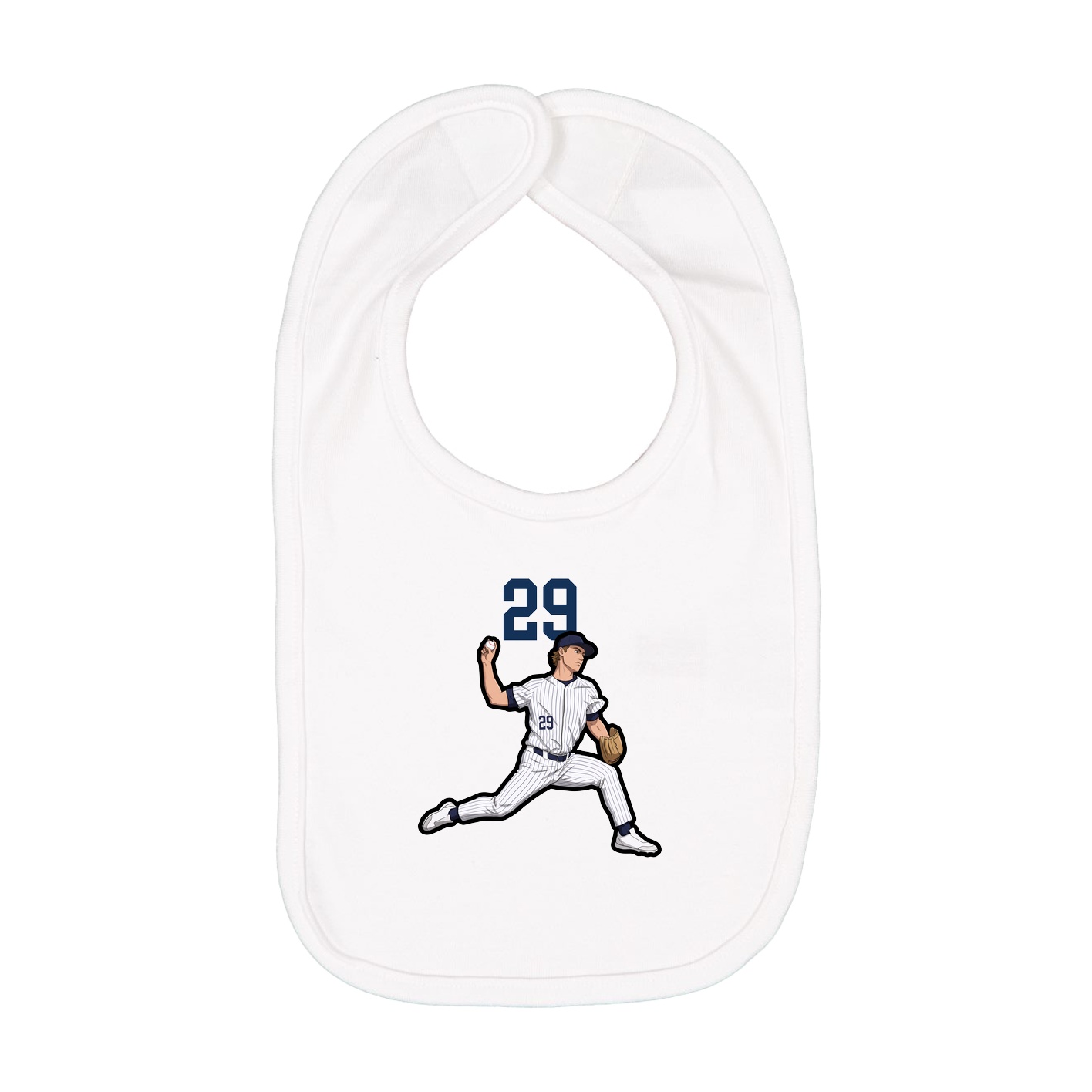 Infant Bib — Number Top in White