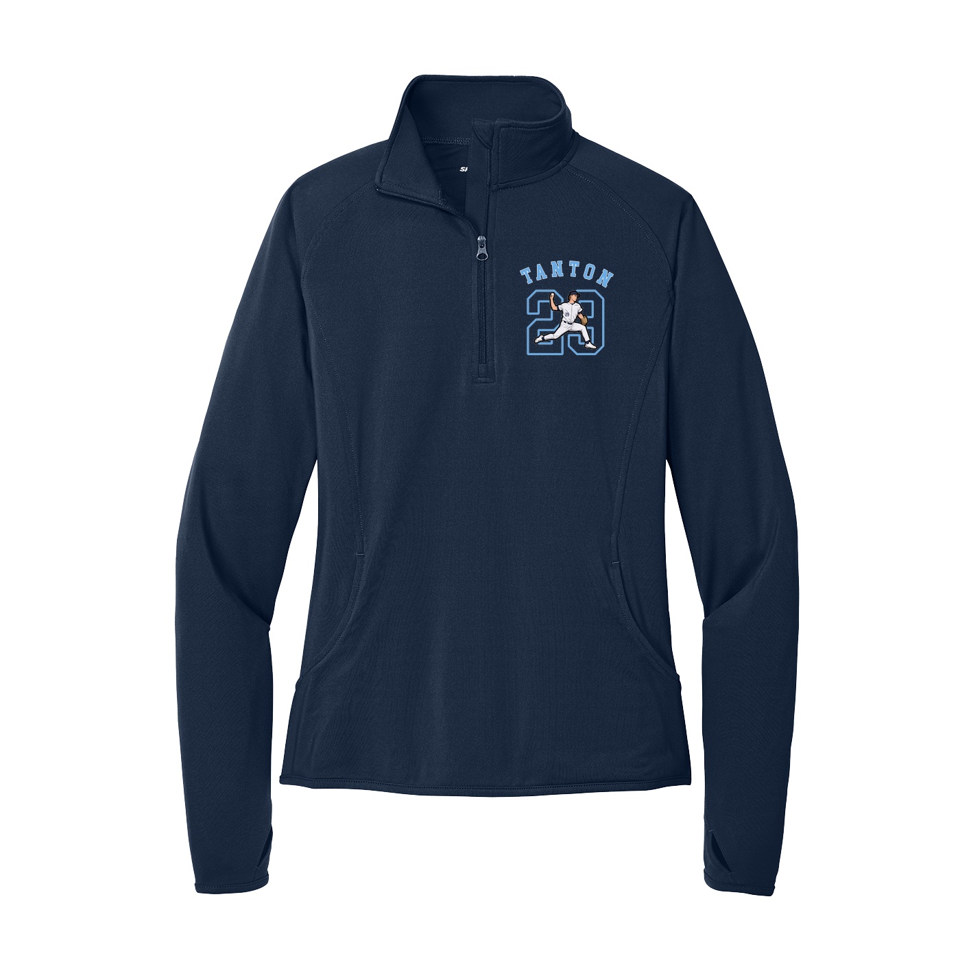 Women's Q-Zip Pullover — Shirsey Arch in Navy