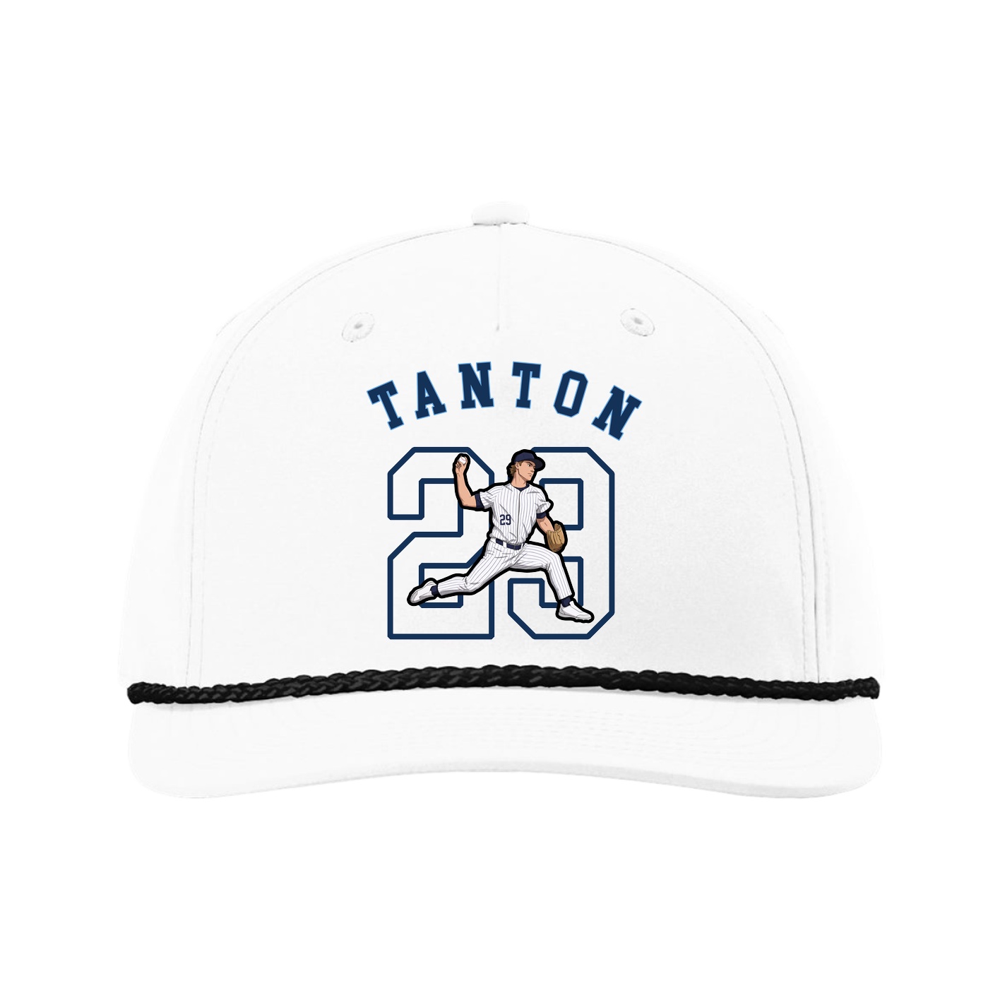Five-Panel Classic Rope Cap — Shirsey Arch in White