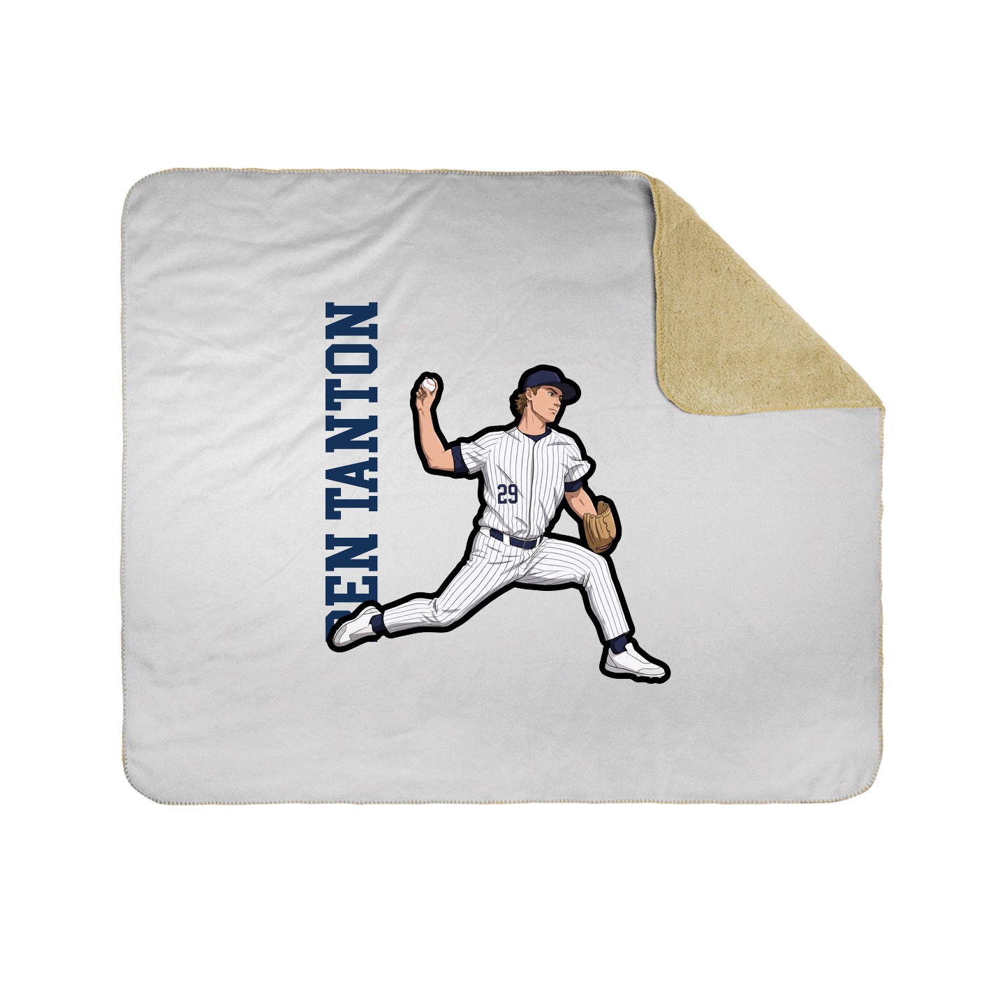 Throw Blanket — Name Vertical in White