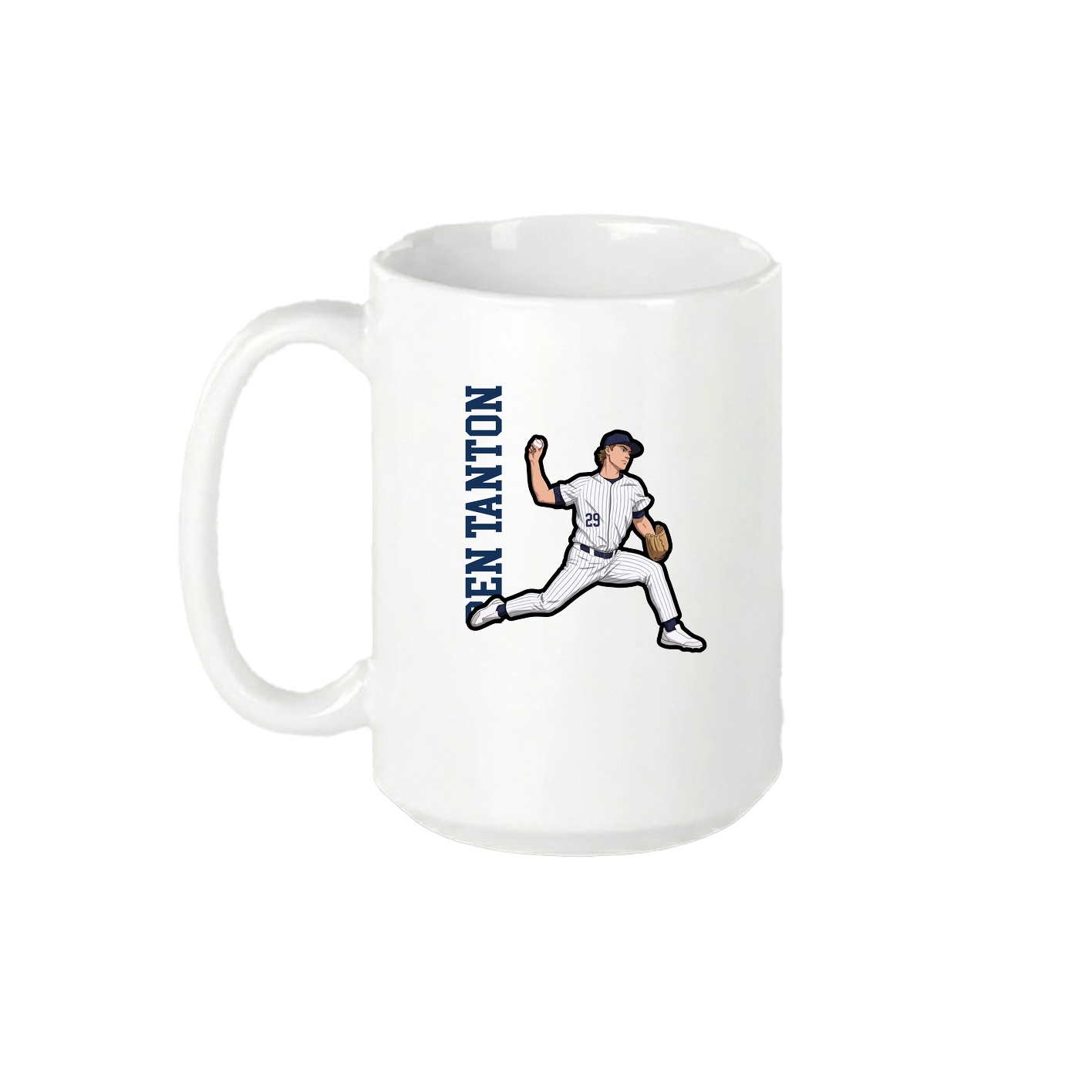 15oz Coffee Mug — Name Vertical in White
