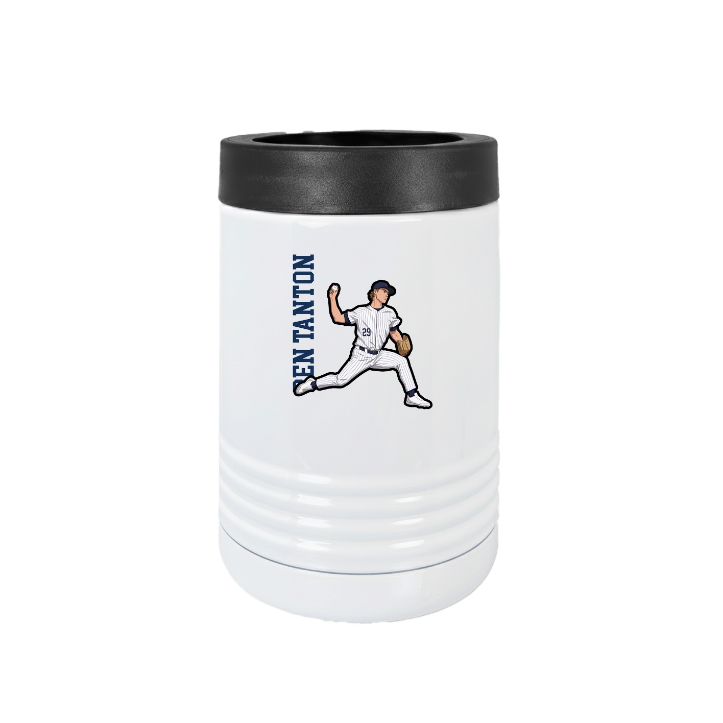 Beverage Holder — Name Vertical in White