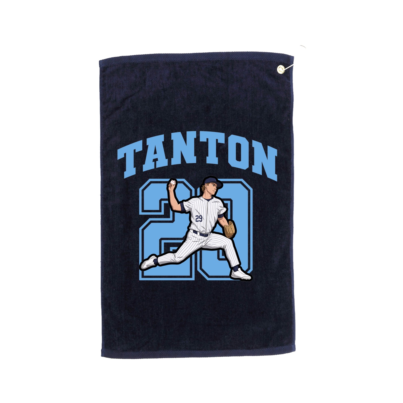 Golf Towel — Number in Navy