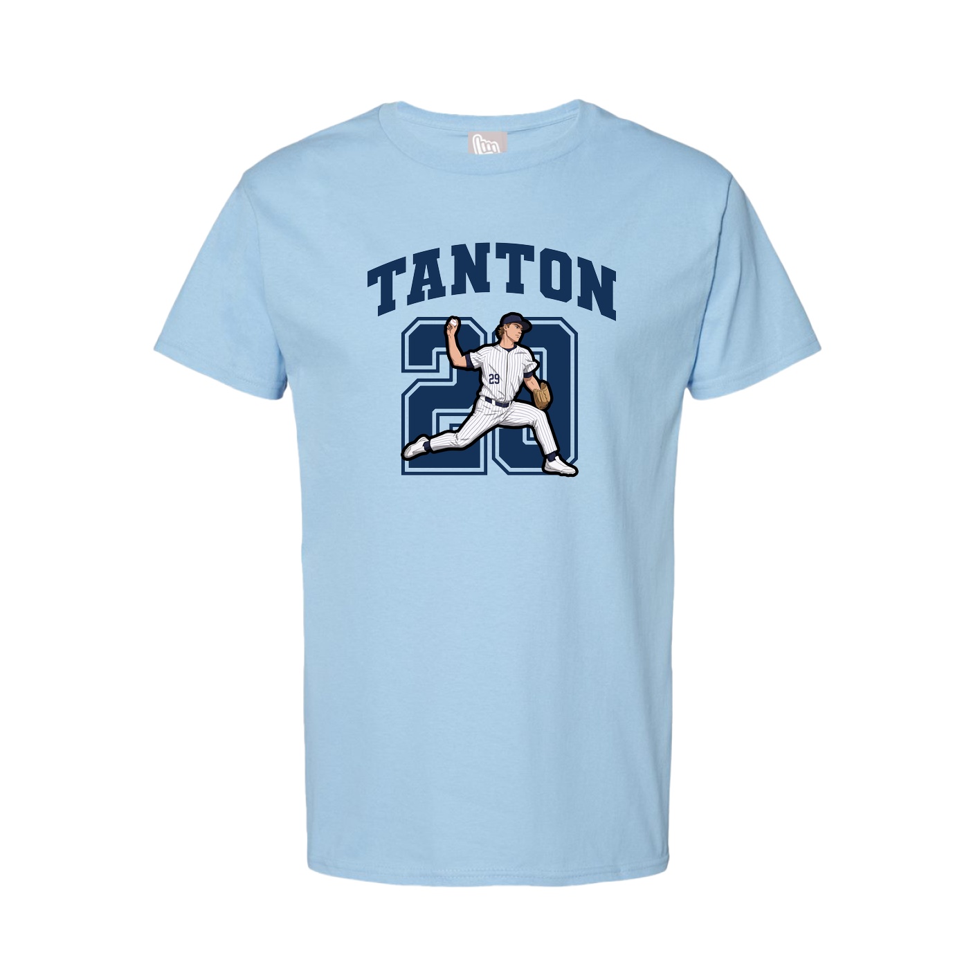 Youth Tee — Number in Light Blue