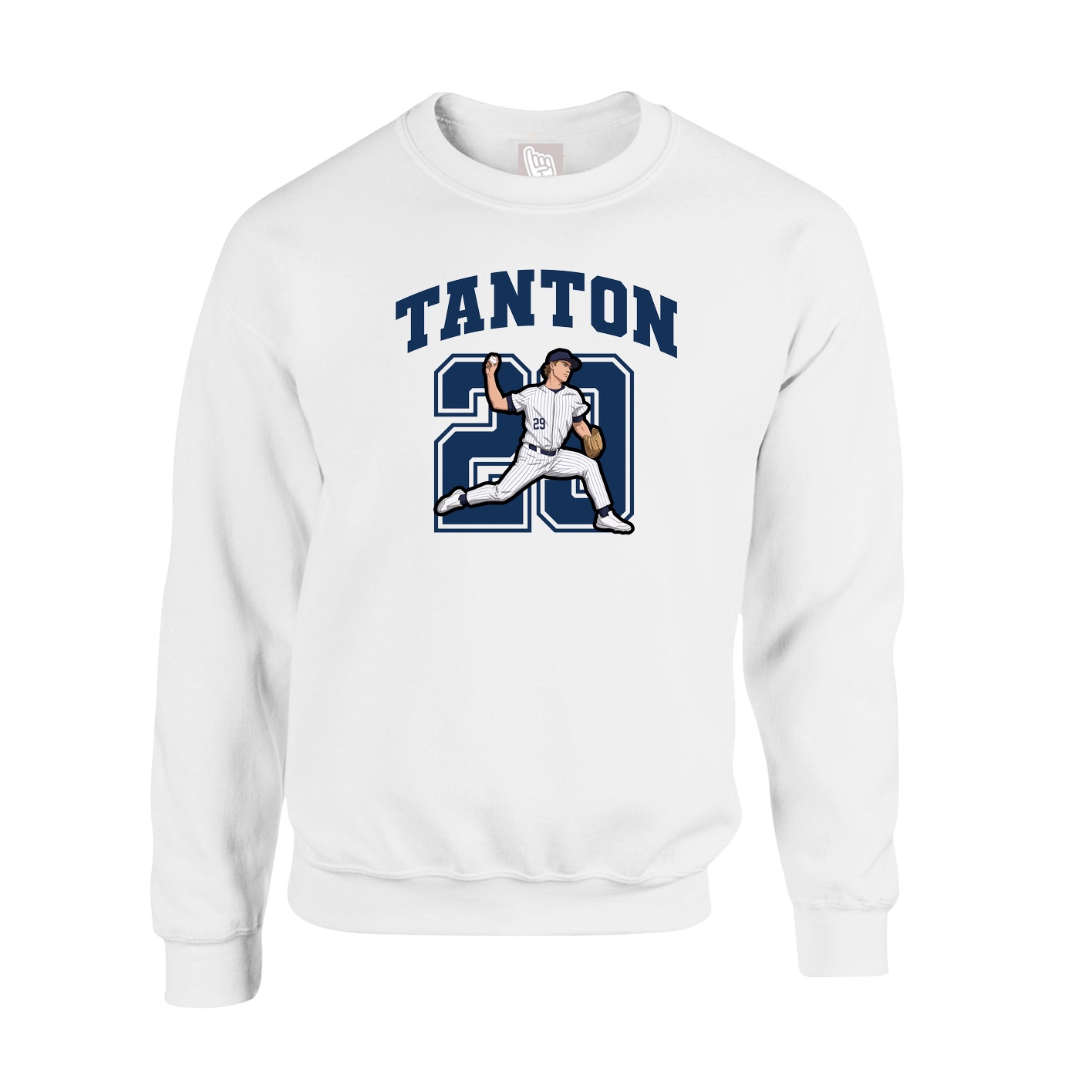 Fleece Crew — Number in White