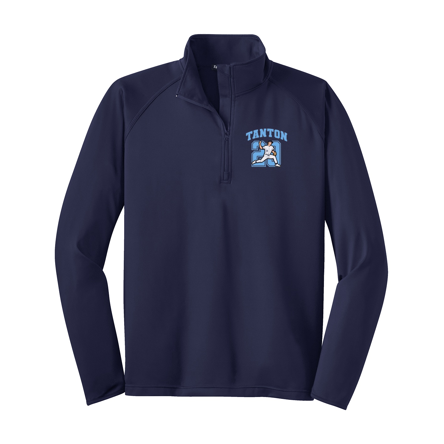 Q-Zip Pullover — Number in Navy