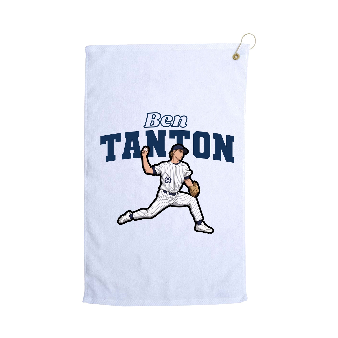 Golf Towel — Name Arch in White