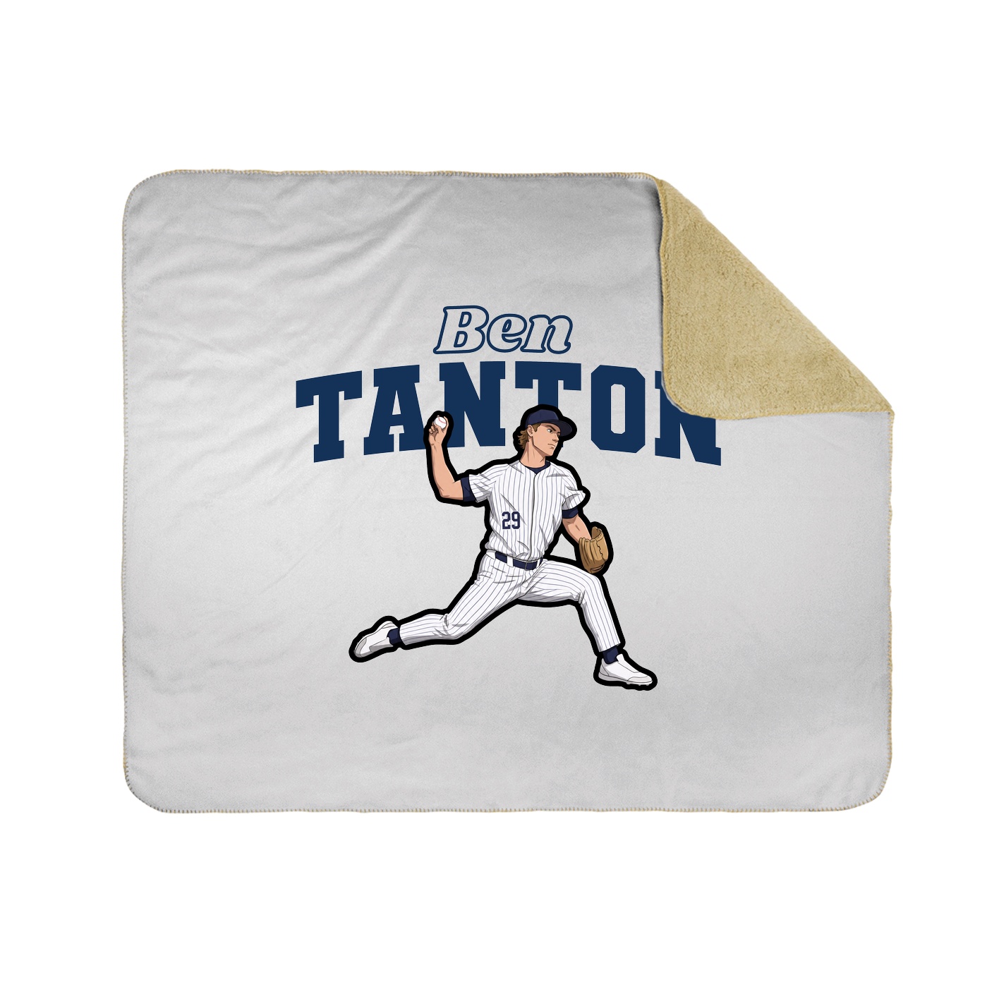 Throw Blanket — Name Arch in White