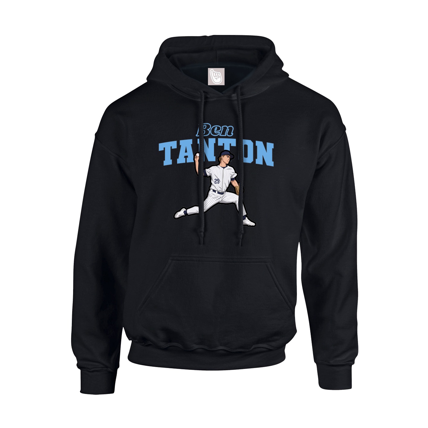Youth Hoodie — Name Arch in Black
