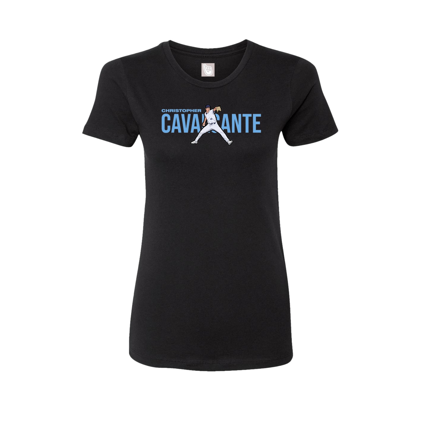 Fitted Women's Tee — Player Name in Black