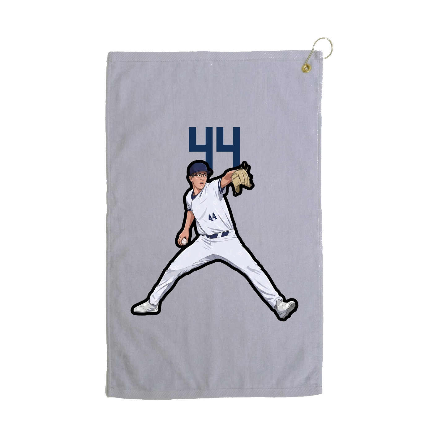 Golf Towel — Number Top in Grey
