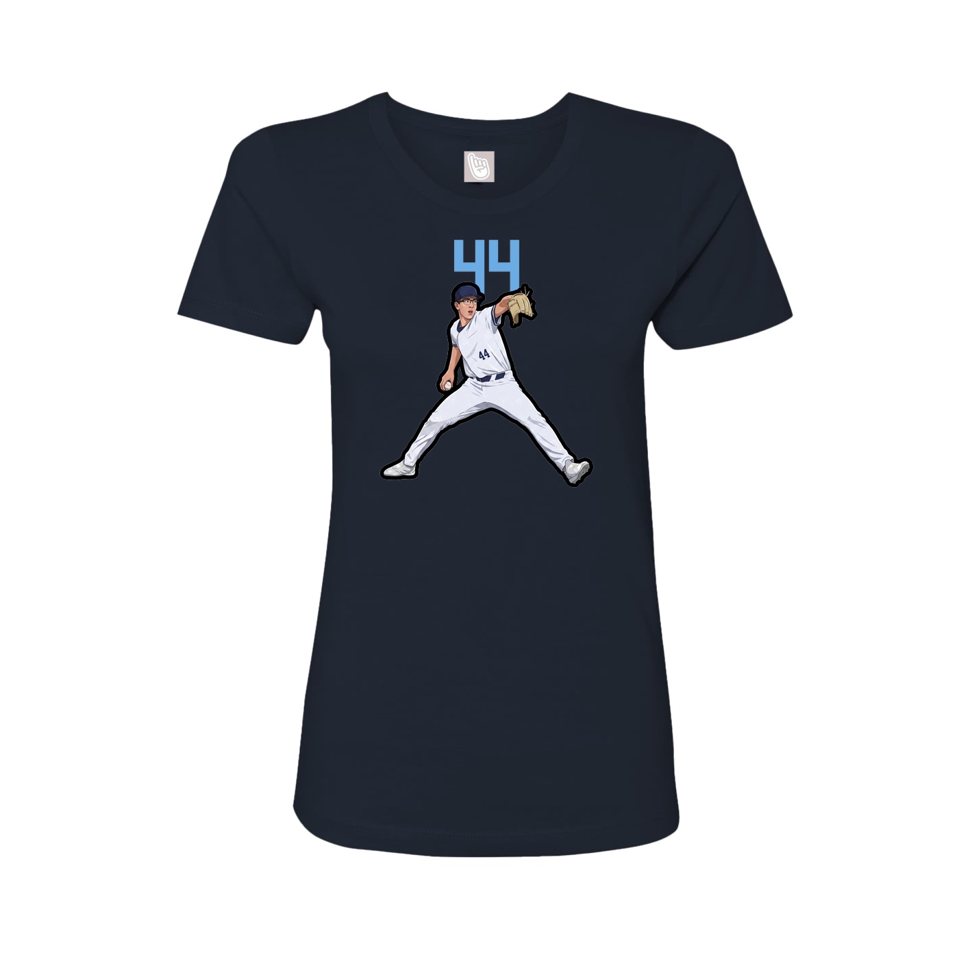 Fitted Women's Tee — Number Top in Navy