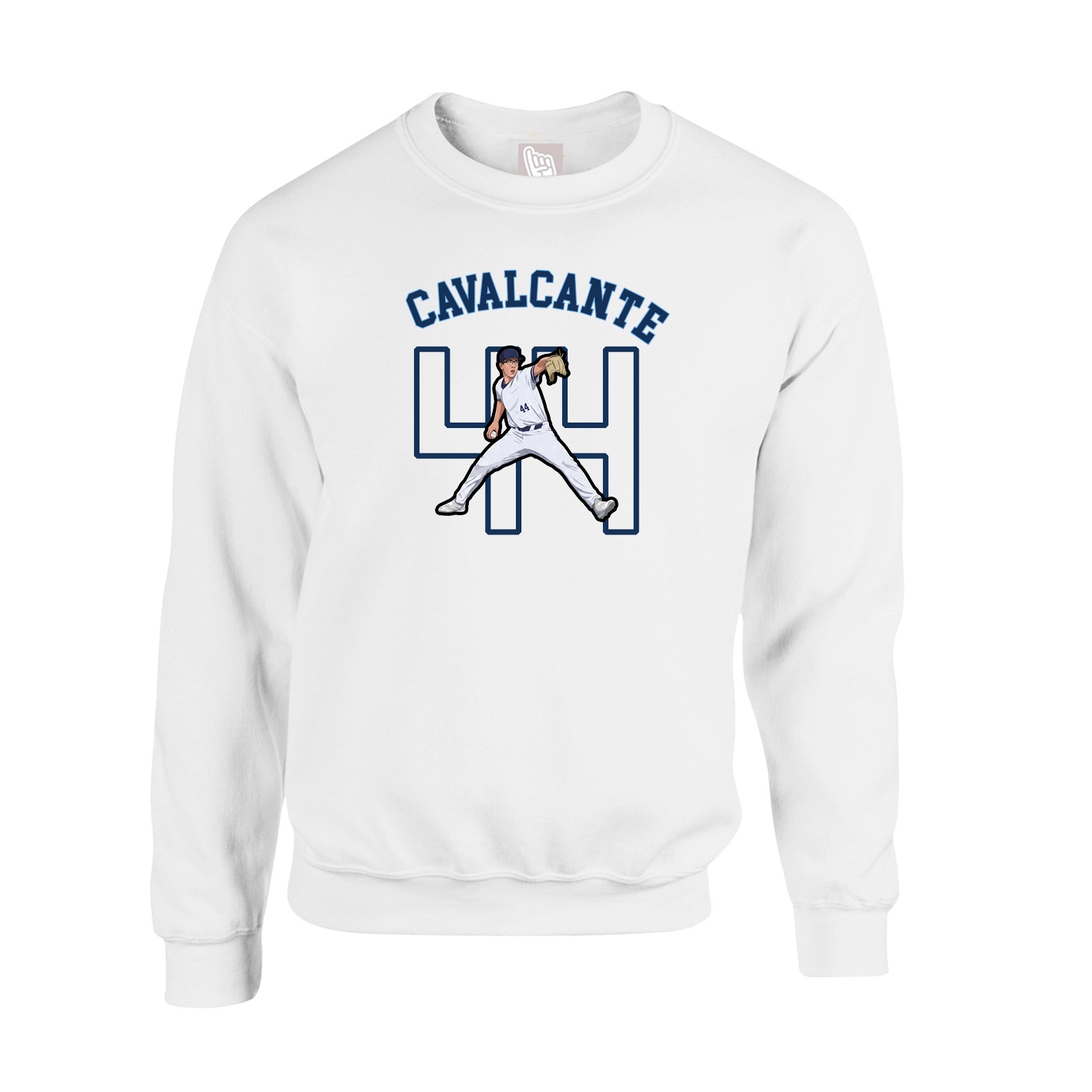 Fleece Crew — Shirsey Arch in White