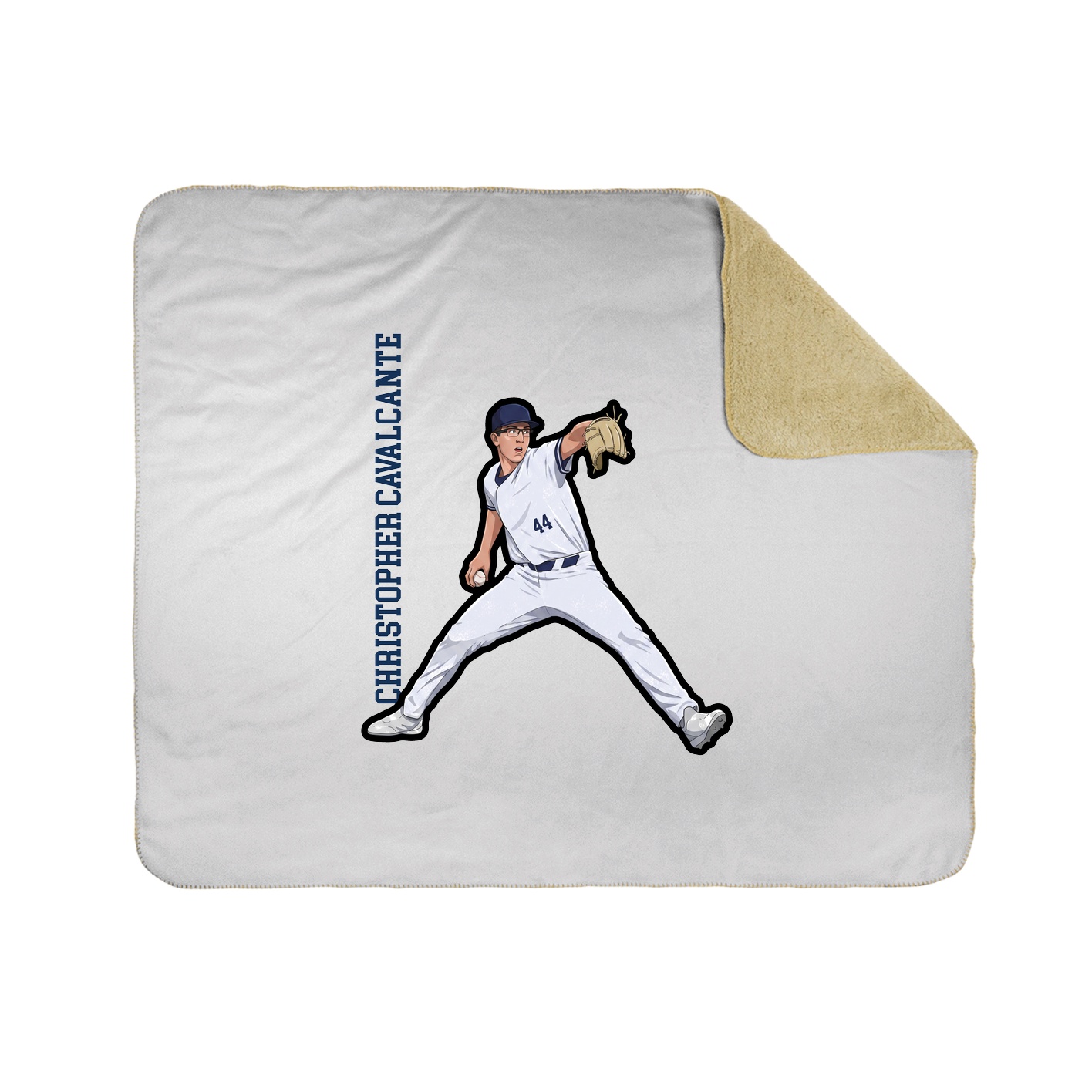 Throw Blanket — Name Vertical in White