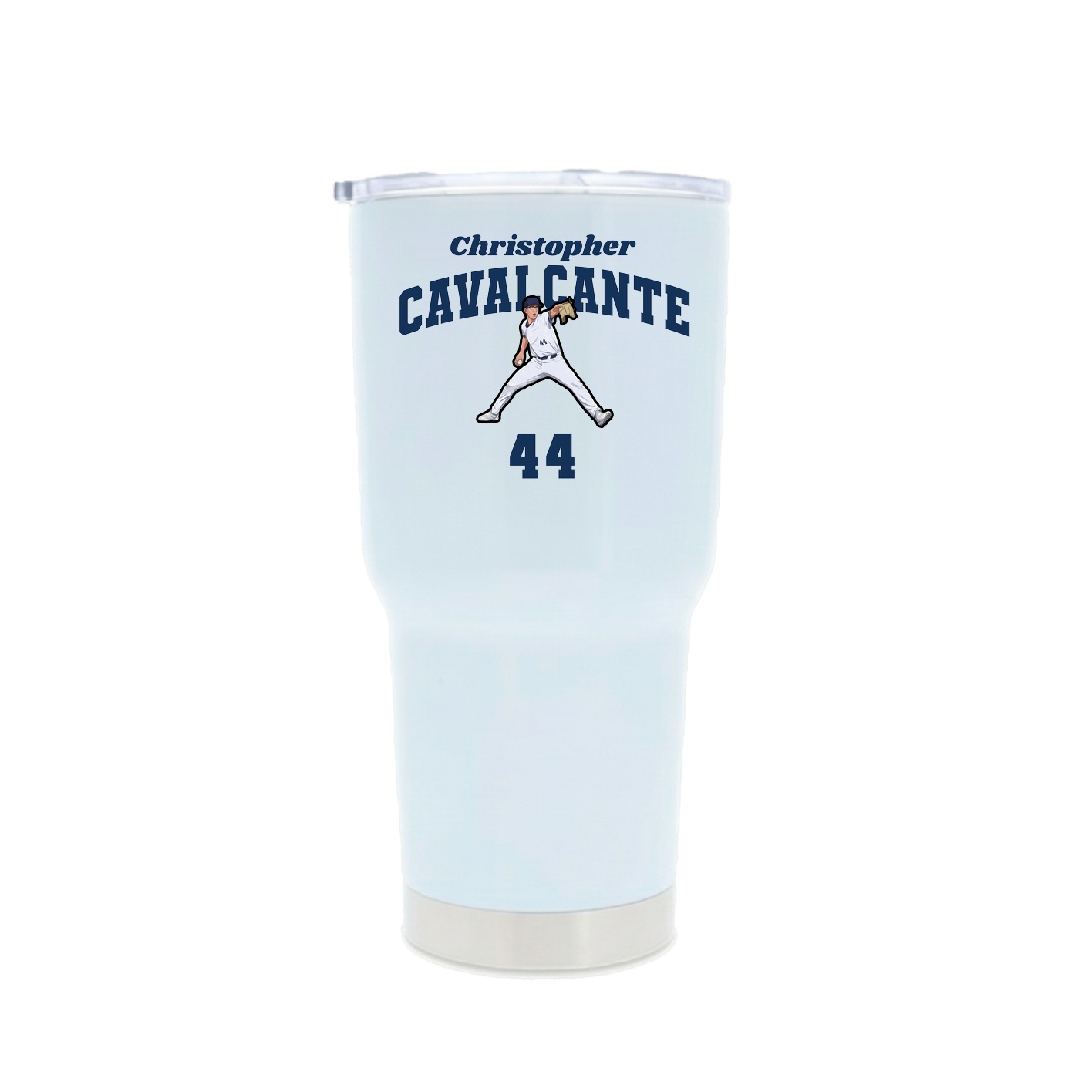 30oz Stainless Steel Tumbler — Signature Arch in White